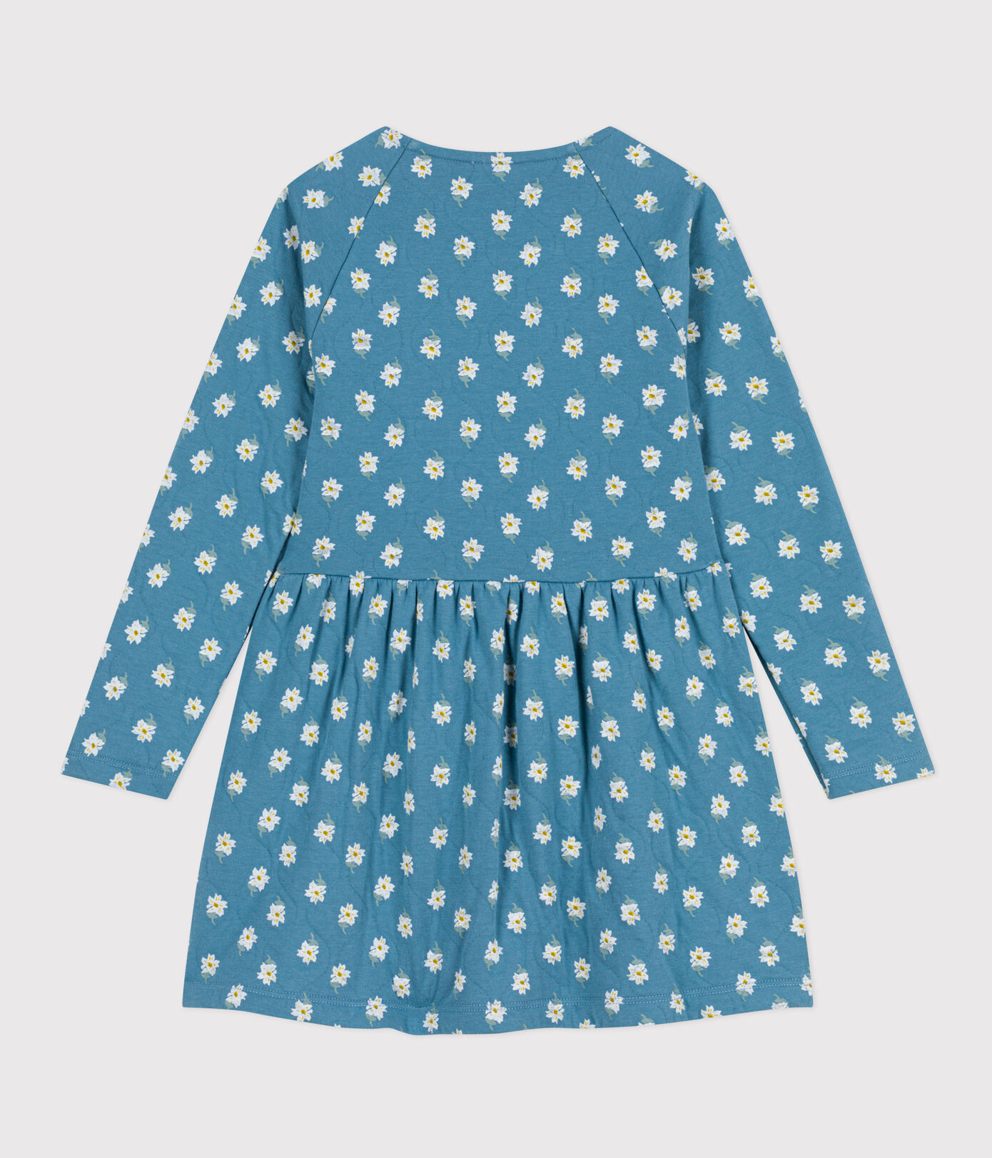 Robe fleurie manches longues en tubique enfant fille
