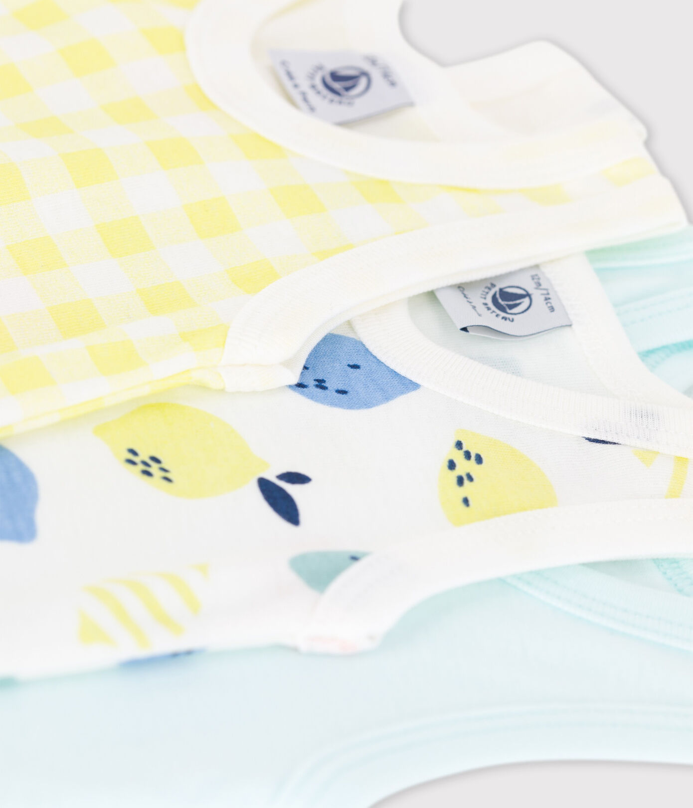 Lot de 3 bodies sans manches citrons colorés bébé