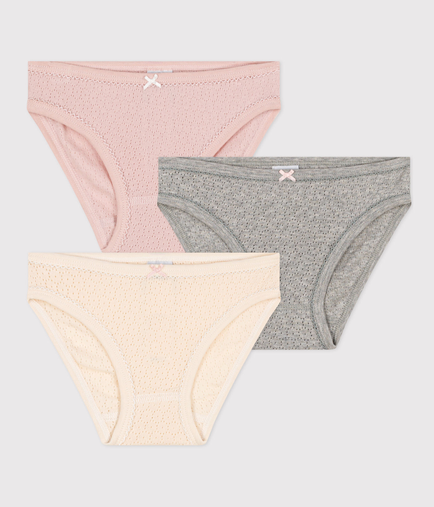 Lot de 3 culottes en coton ajouré petite fille