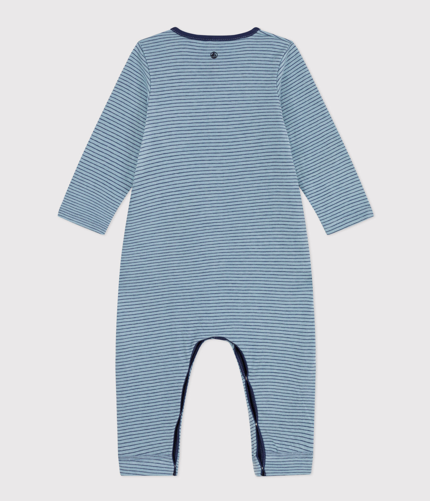 Combinaison longue rayée en coton bébé