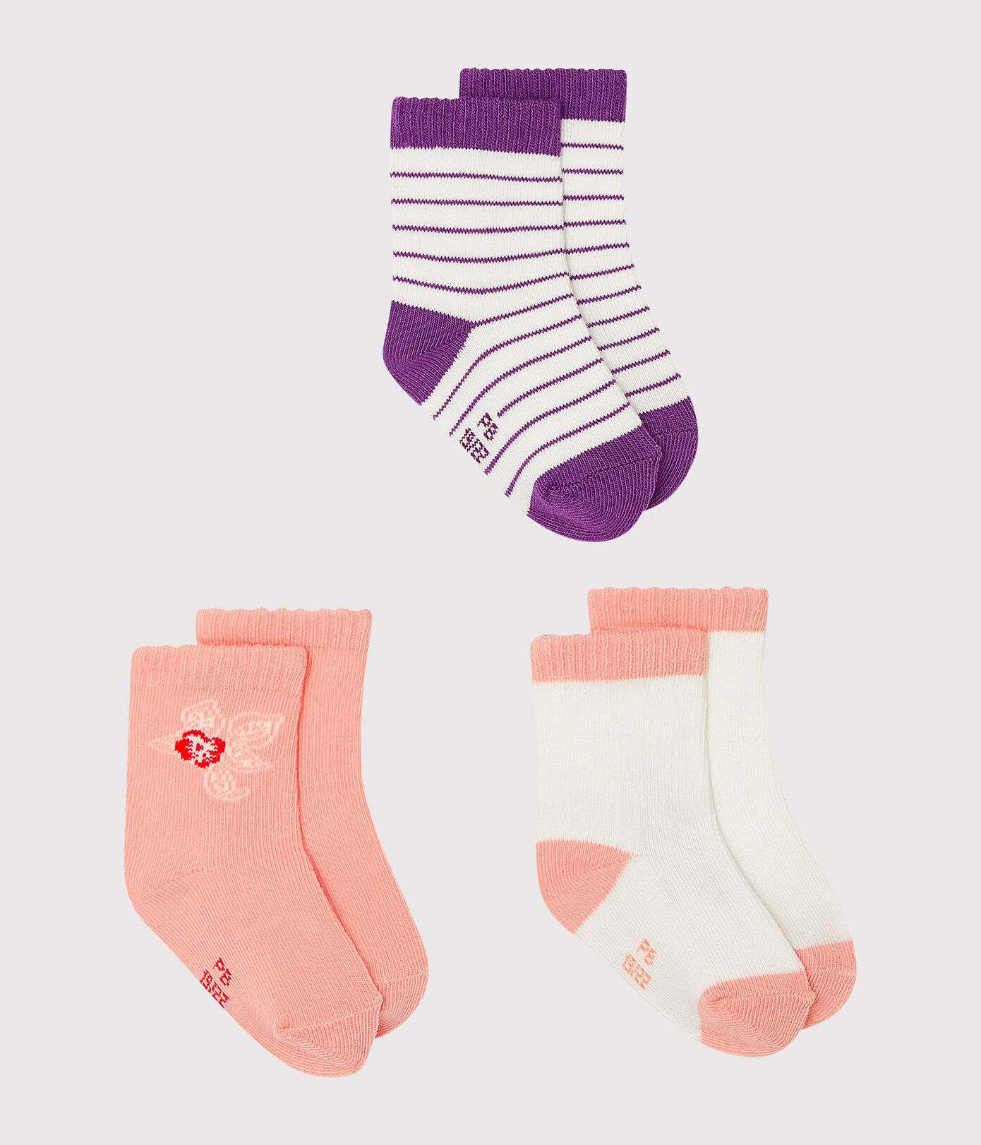 Lot de 3 paires de chaussettes bébé fille