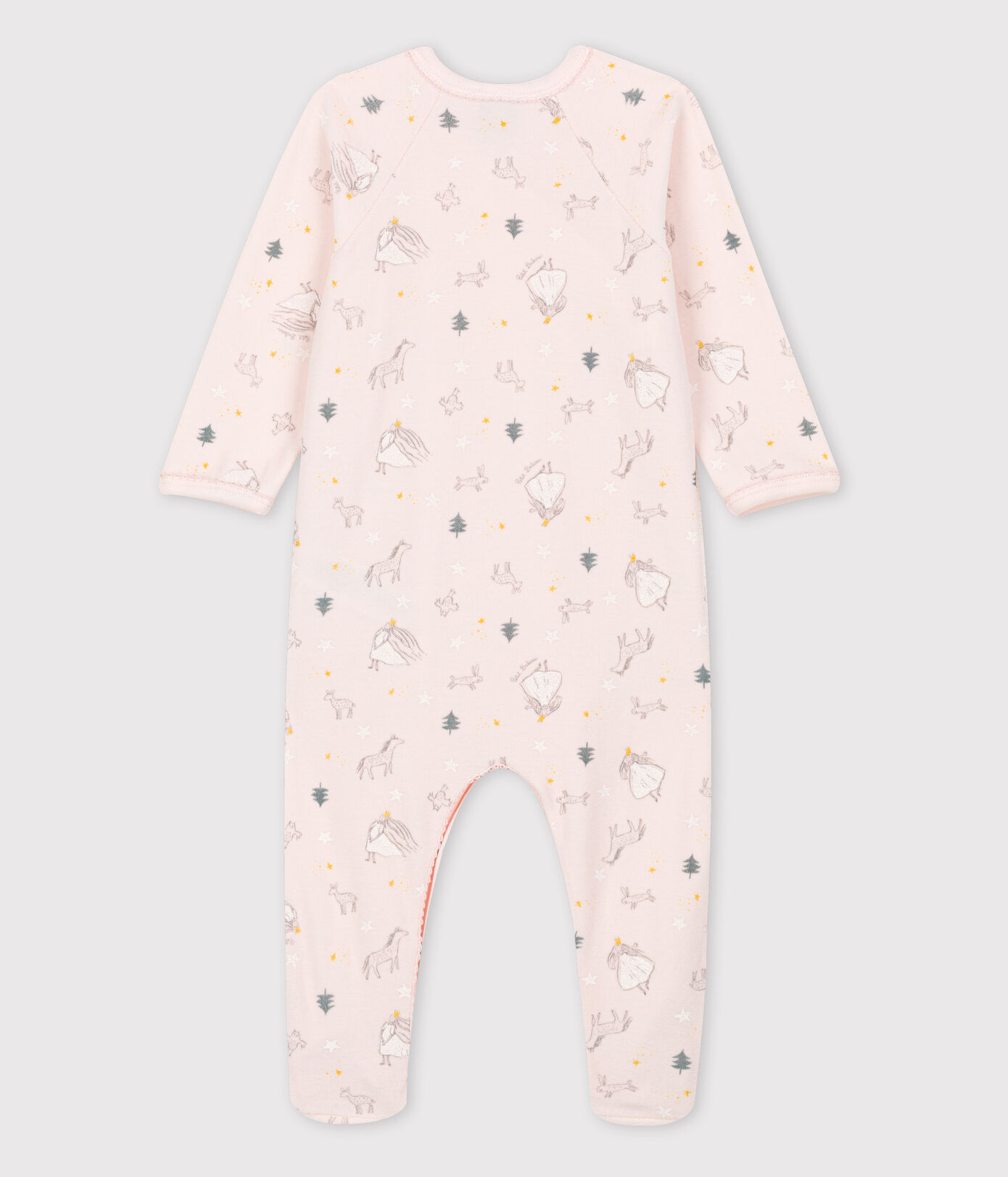 Dors-bien bébé imprimé princesse en velours de coton biologique