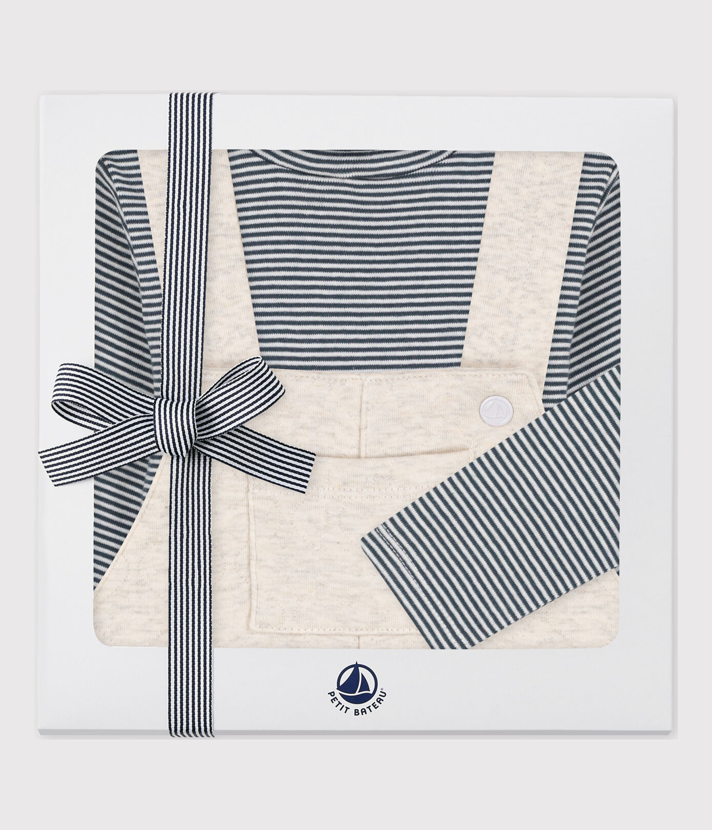 Ensemble cadeau bébé : salopette et body col roulé