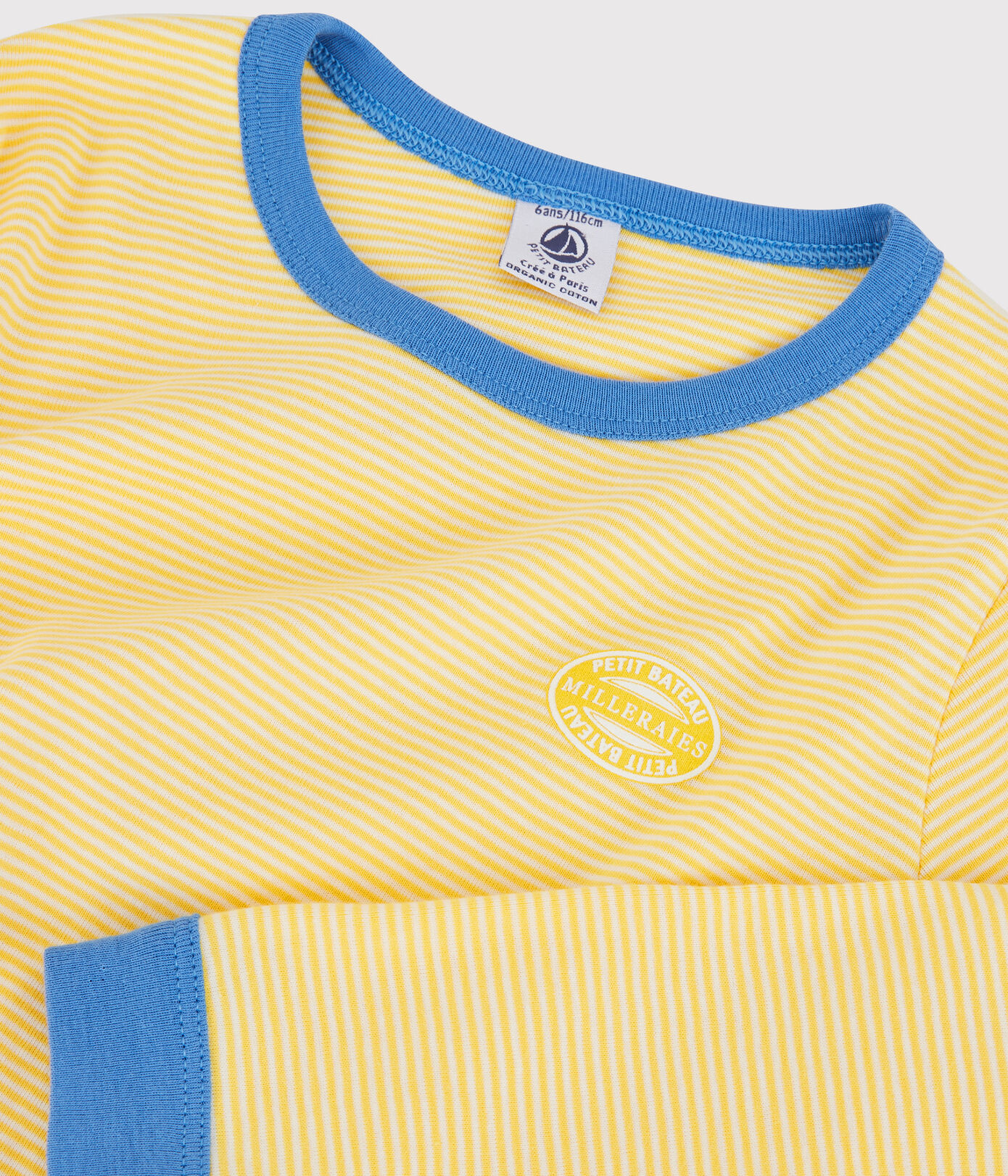 Pyjama rayé milleraies petite fille/petit garon en coton biologique