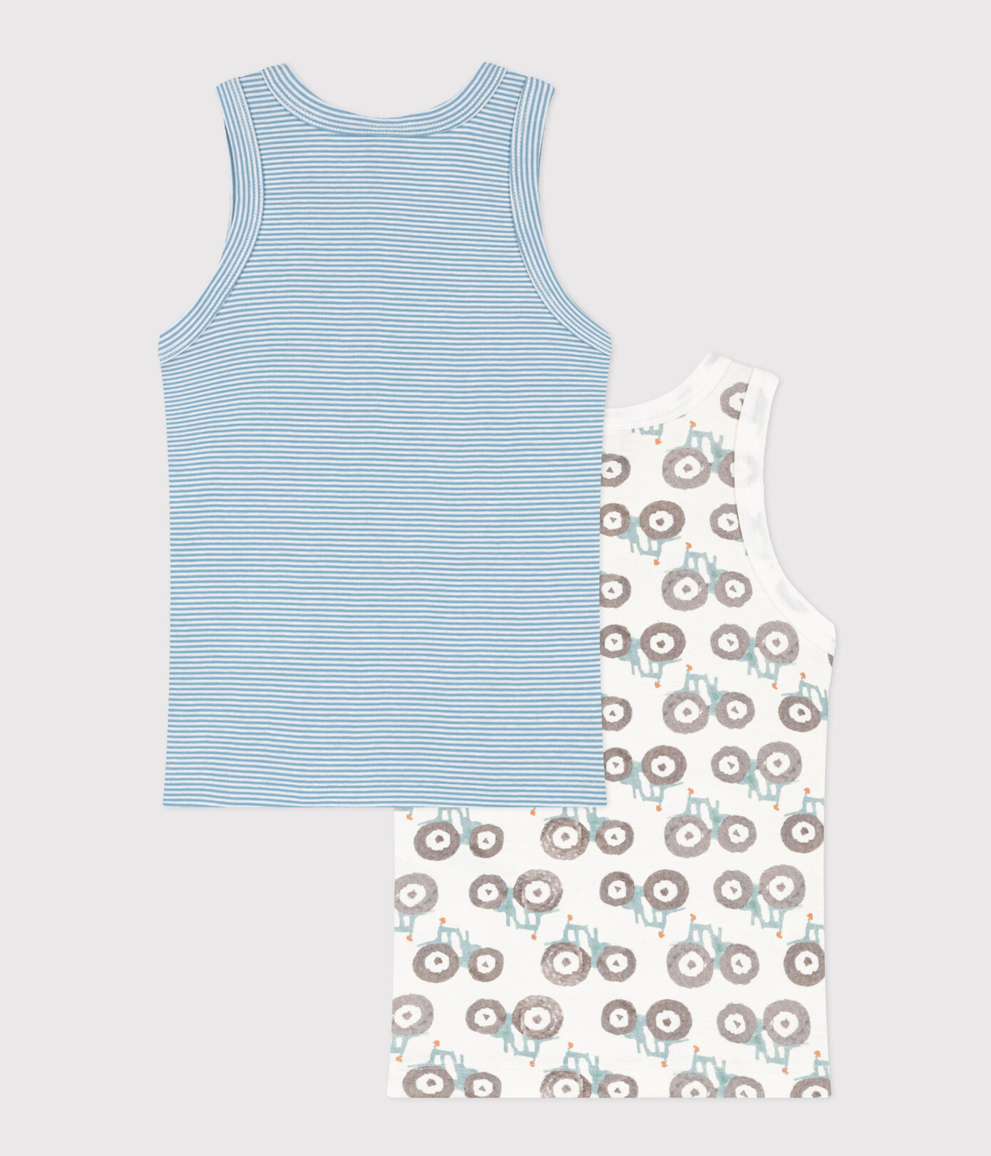 Lot de 2 débardeurs tracteur en coton petit garon