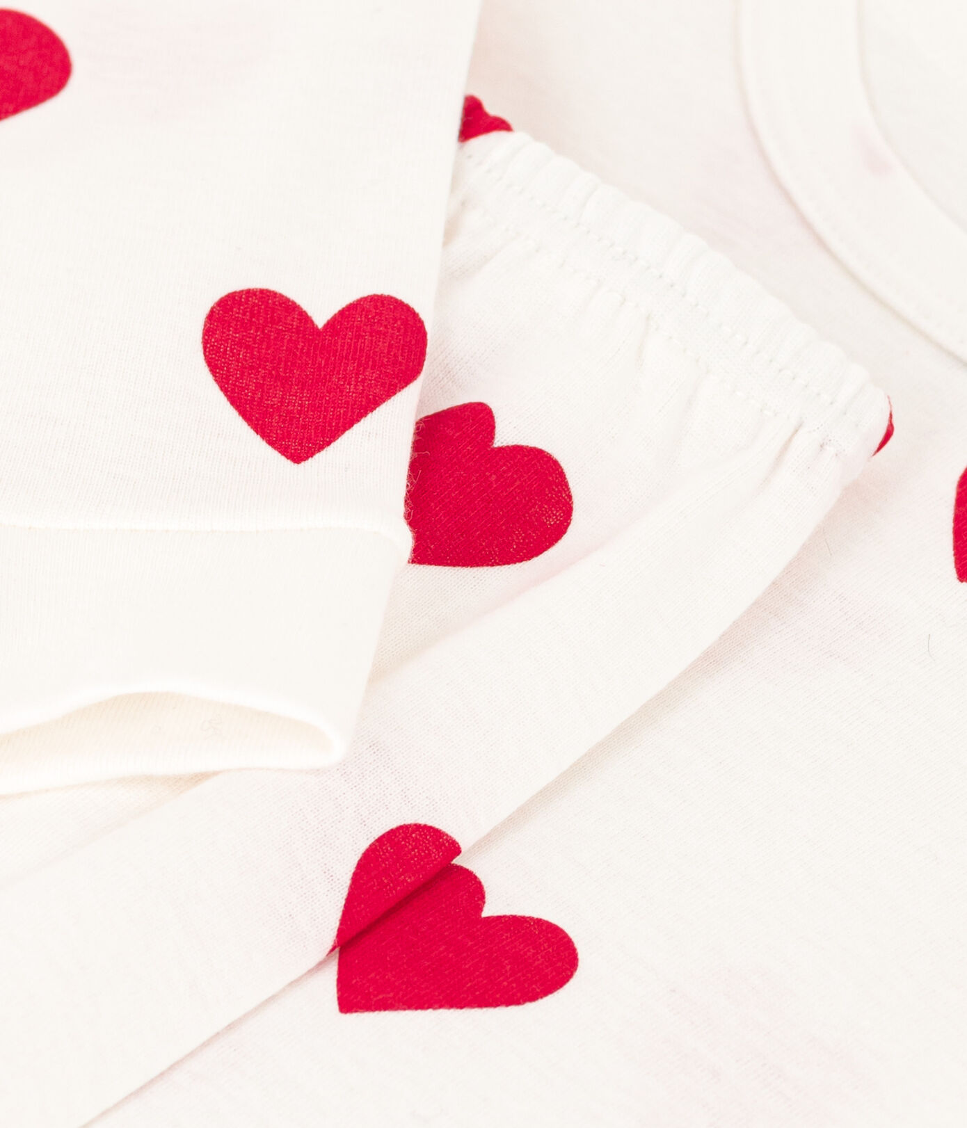 Pyjama ajusté coeurs en coton petite fille