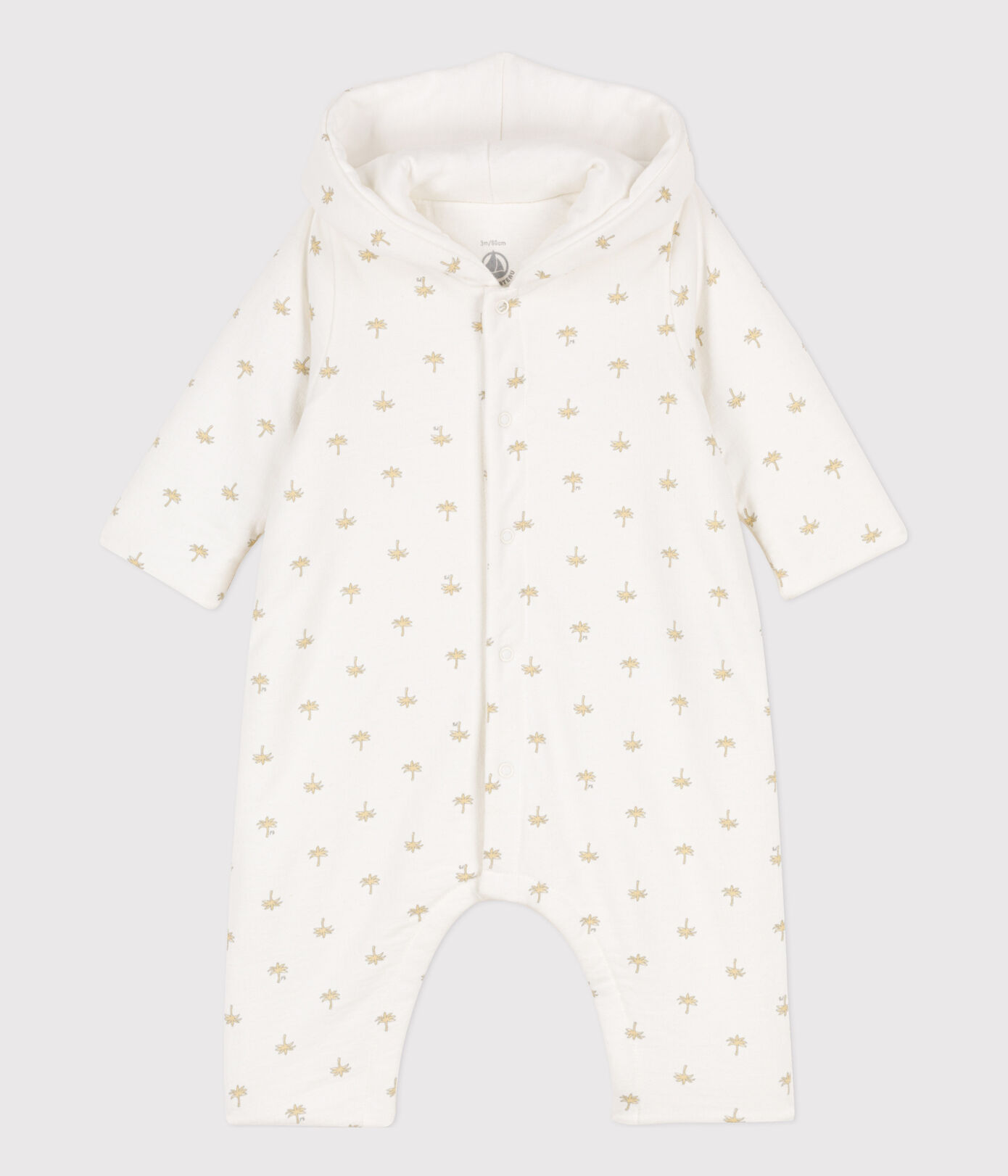 Combinaison longue ouatinée à capuche en coton bébé