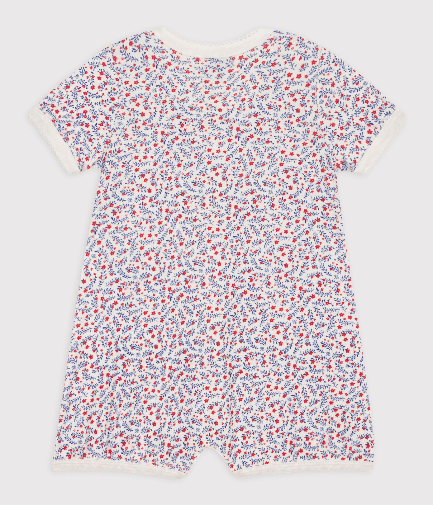 Combinaison courte fleurs en coton bébé