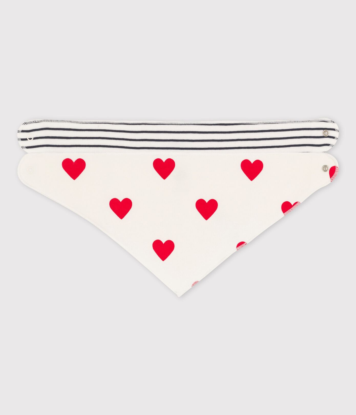 Lot de 2 bandanas-bavoirs bébé cur en coton
