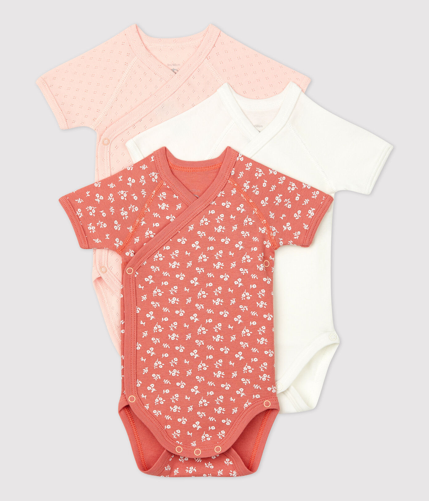 Lot de 3 bodies bébé en coton biologique