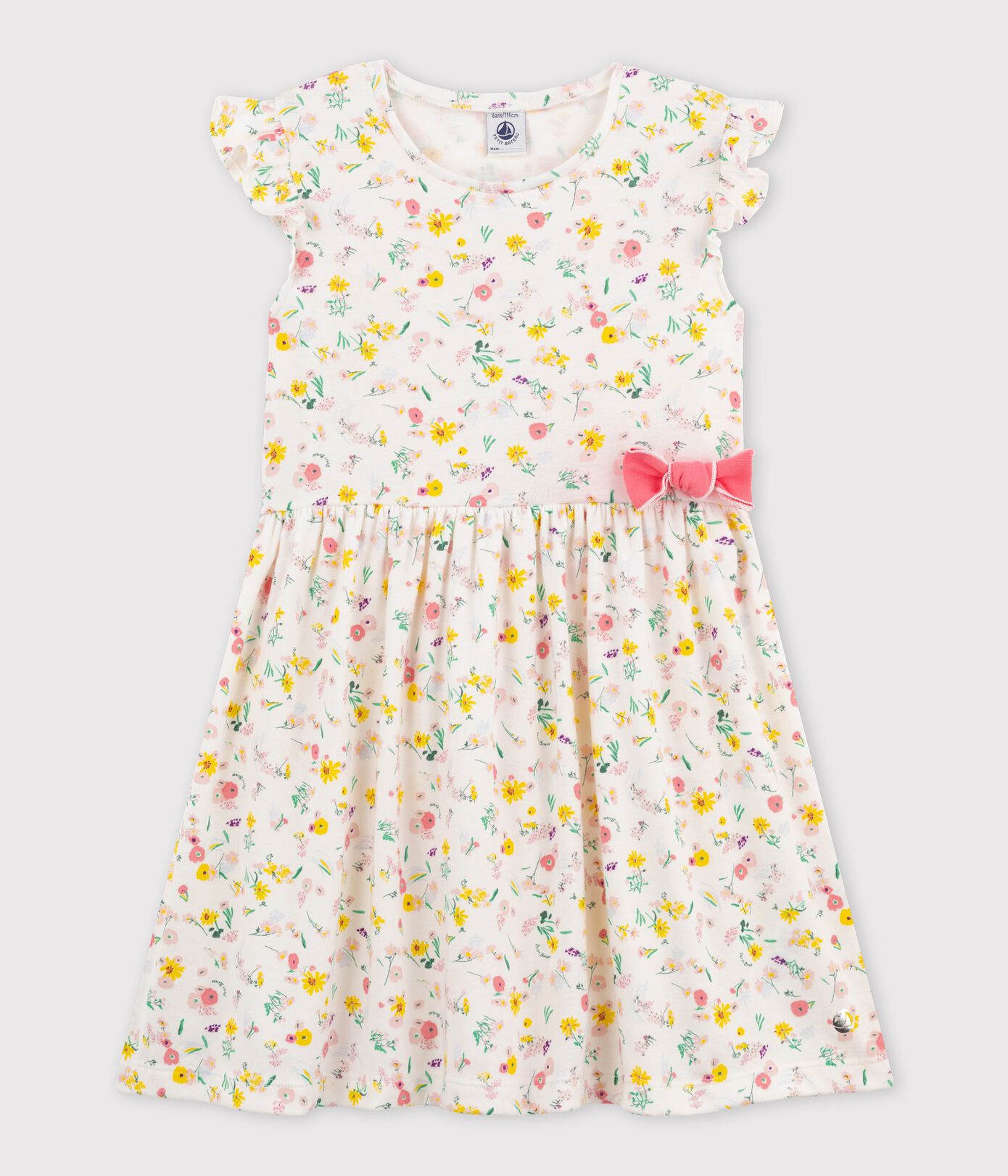 Robe manches courtes en coton enfant fille