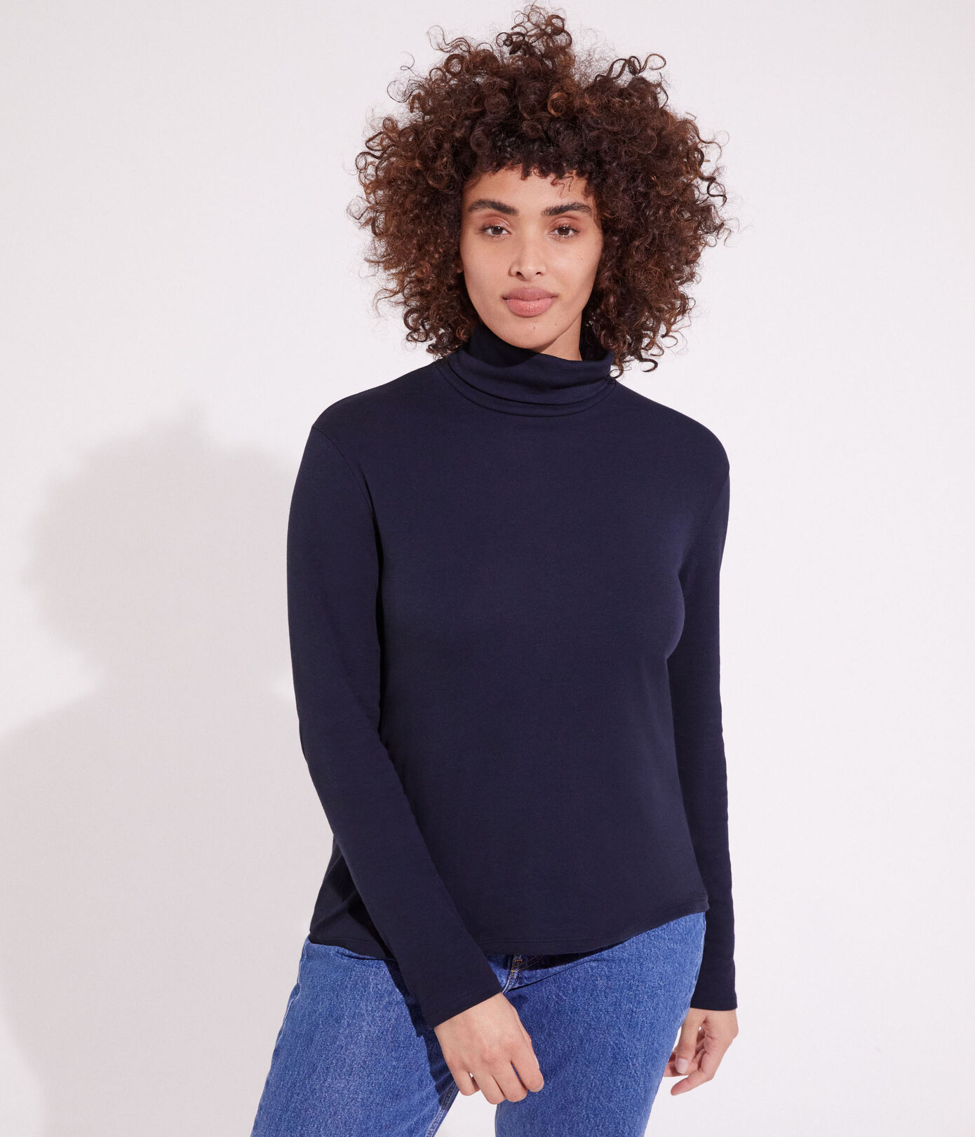 Tee-shirt col roulé L'ICONIQUE en coton Femme