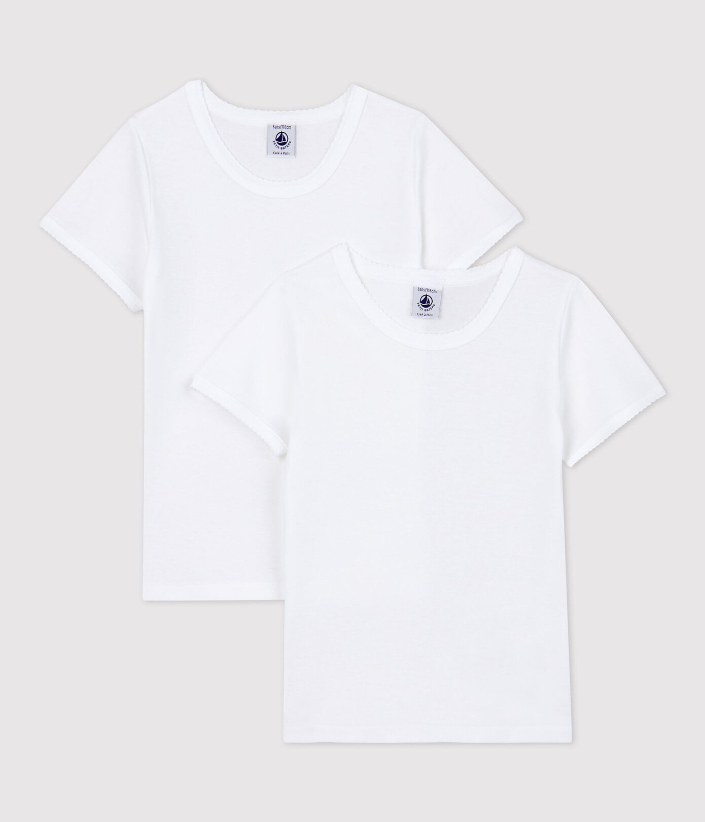 Lot de 2 tee-shirts blancs courtes petite fille