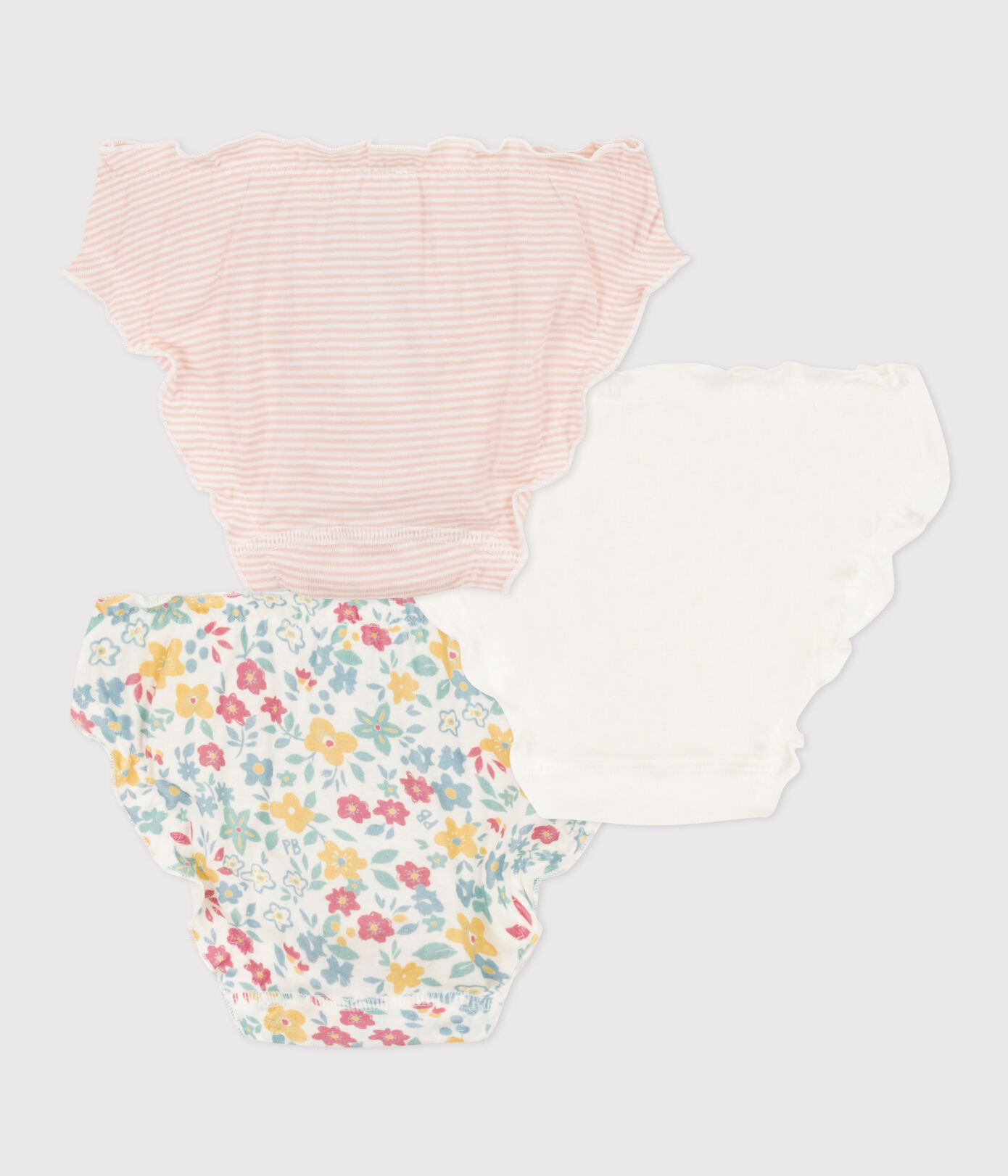 Lot de 3 culottes fleurs en coton petite fille
