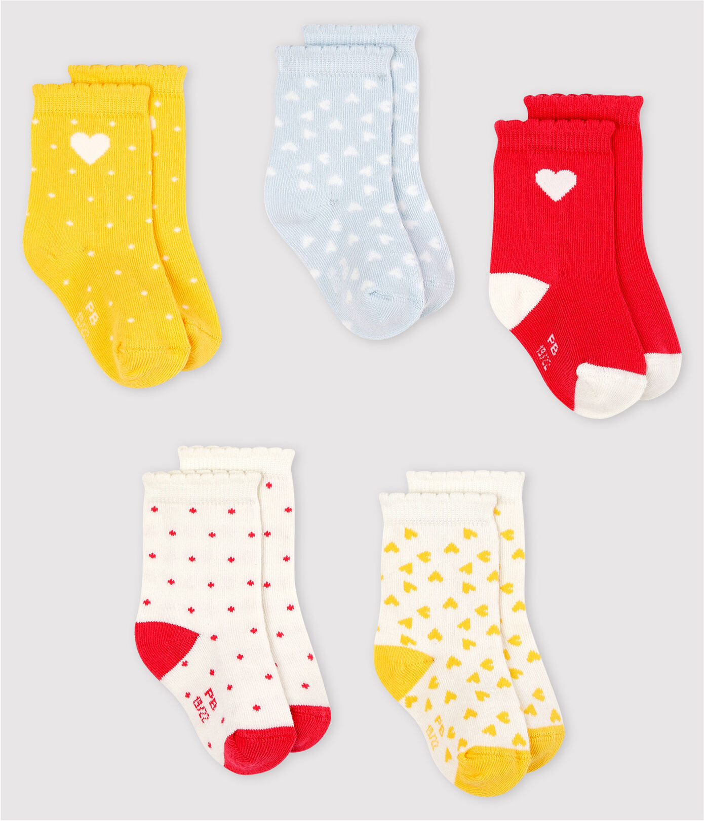 Lot de 5 paires de chaussettes à motif bébé fille