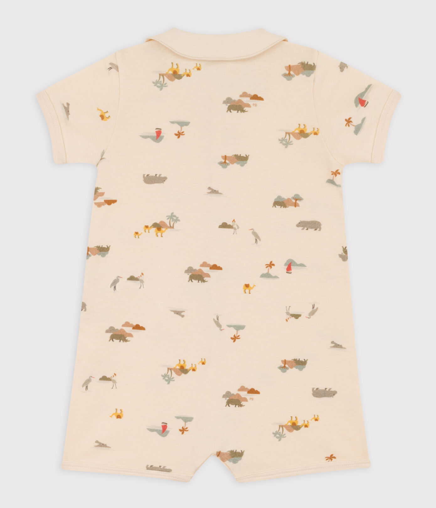 Combinaison courte palmiers en coton bébé