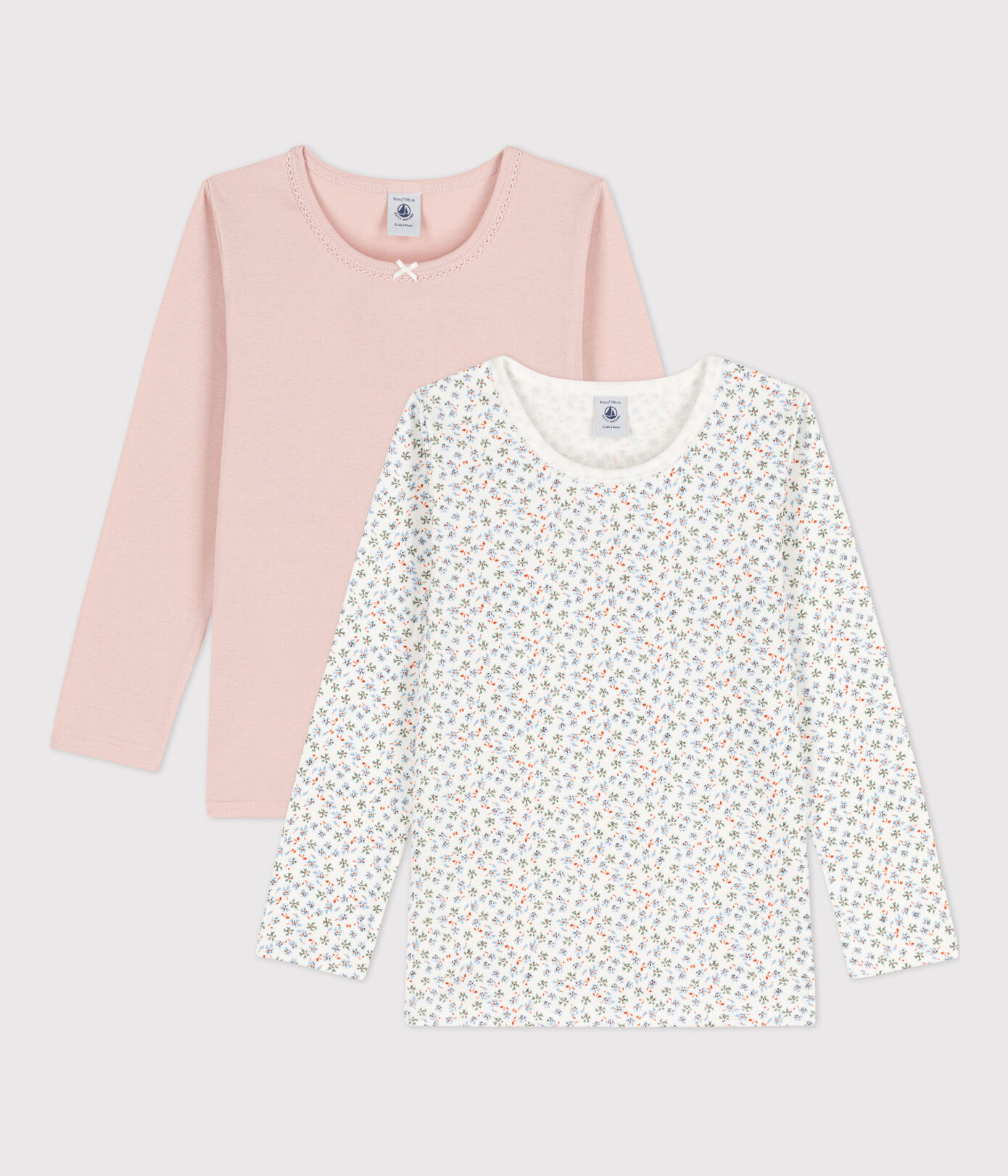 Lot de 2 tee-shirts manches longues petite fille en coton