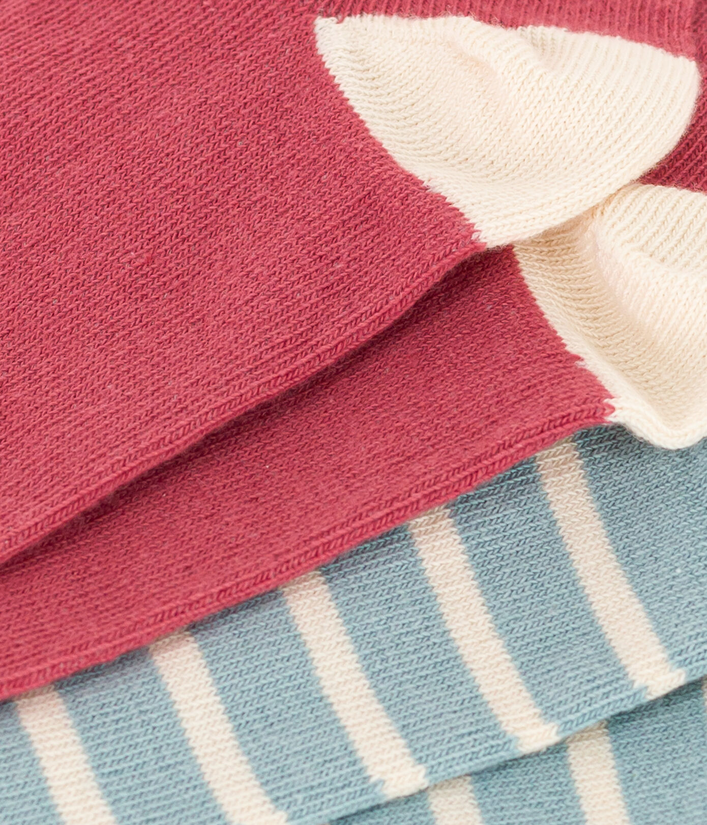 Lot de 2 paires de chaussettes rayures en jersey de coton enfants