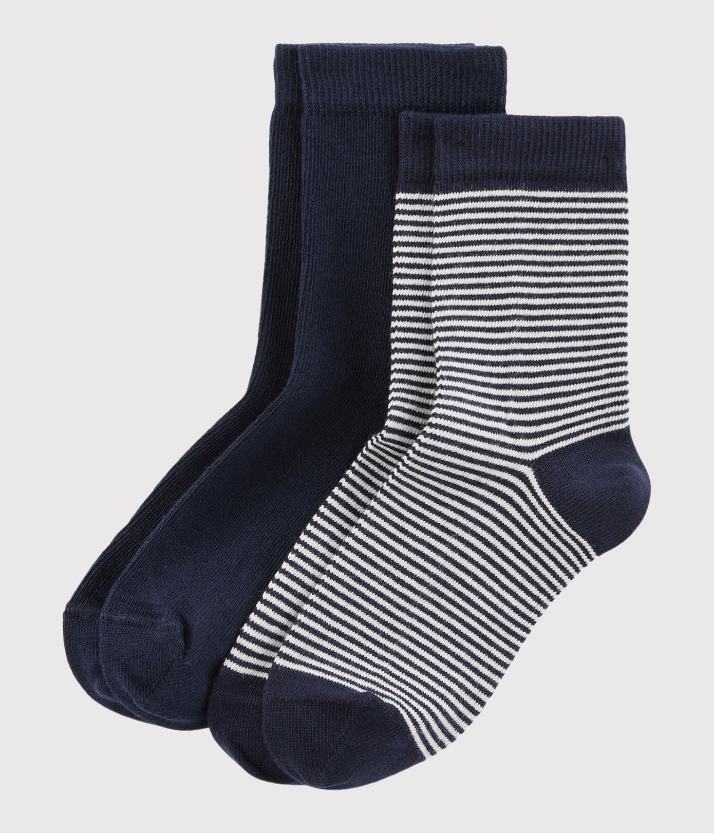 2 paires de chaussettes en coton milleraies enfant