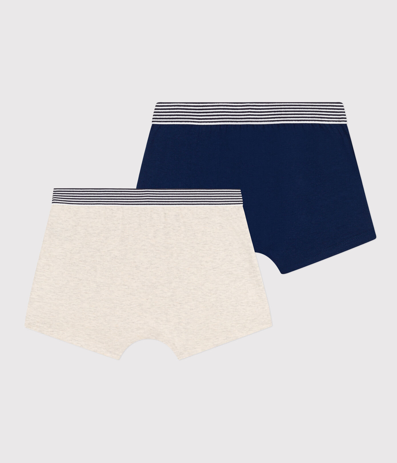 Lot de 2 boxers unis en coton et élasthanne garon