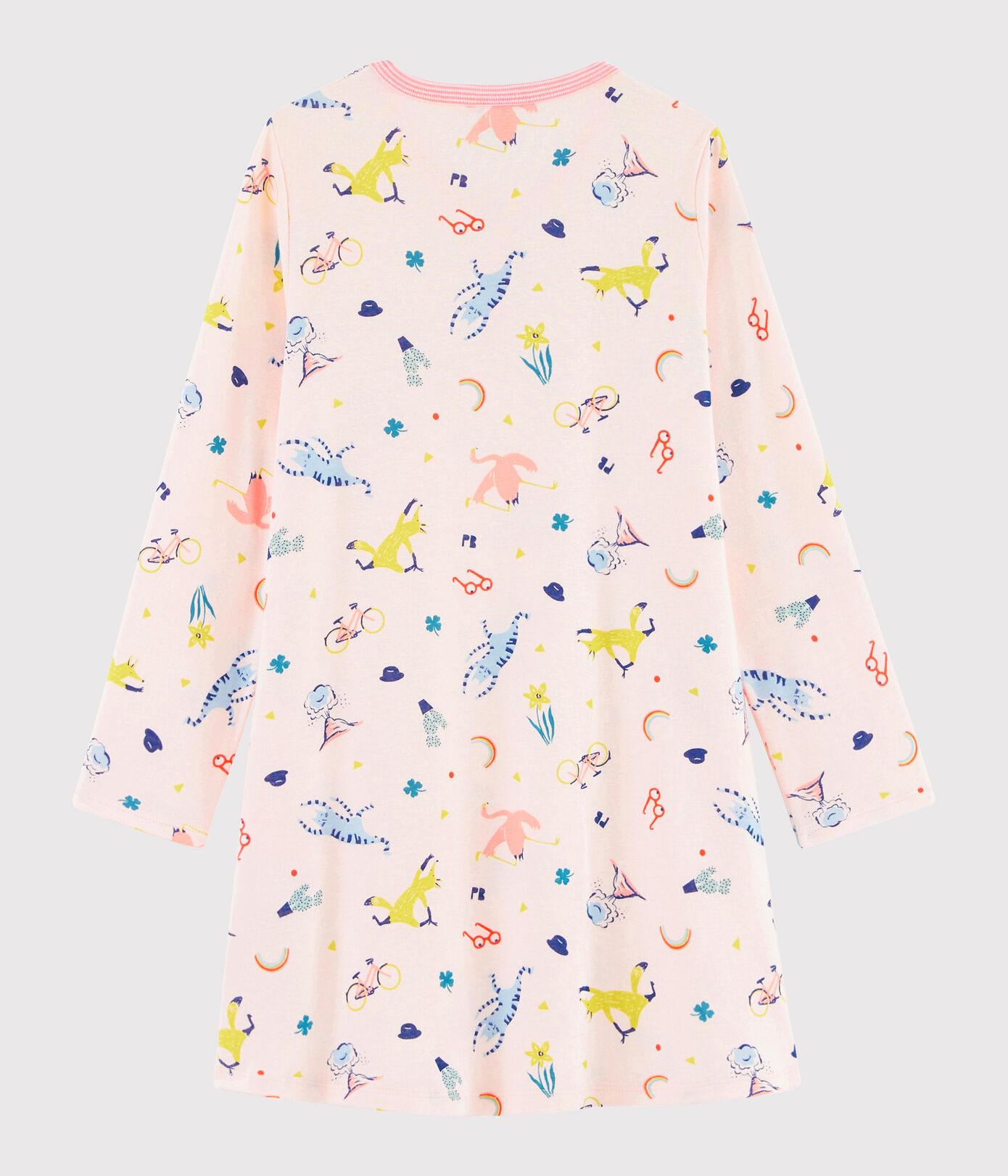 Chemise de nuit imprimé fantaisie petite fille en cte