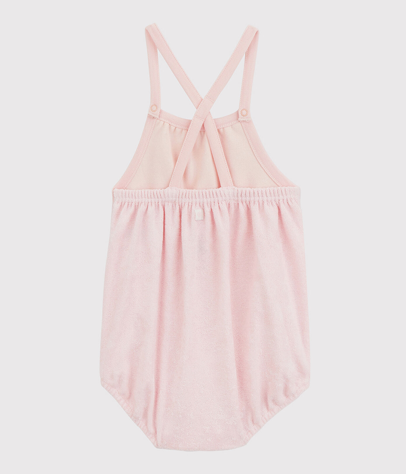 Combicourt rose bébé fille en bouclette éponge de coton biologique