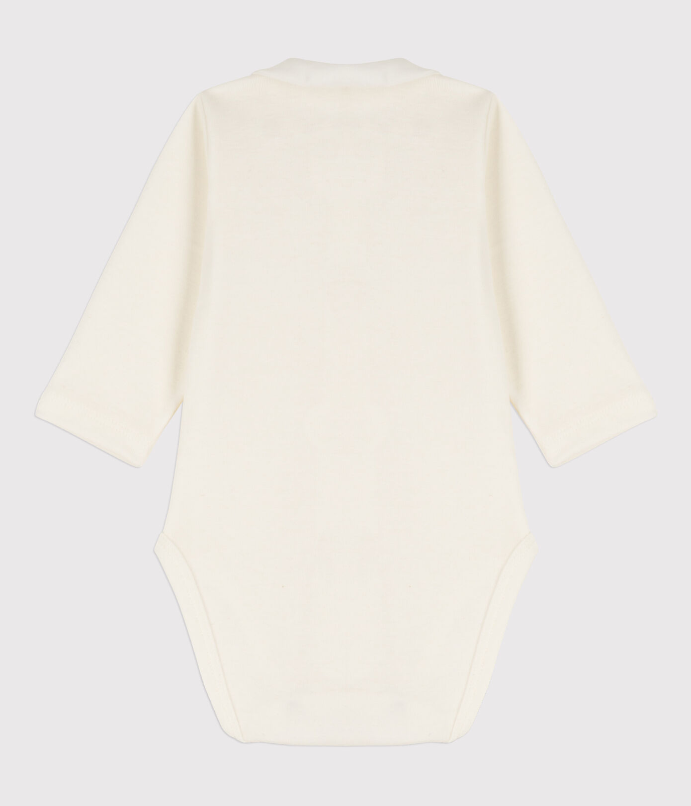 Body blanc à col bébé en coton biologique