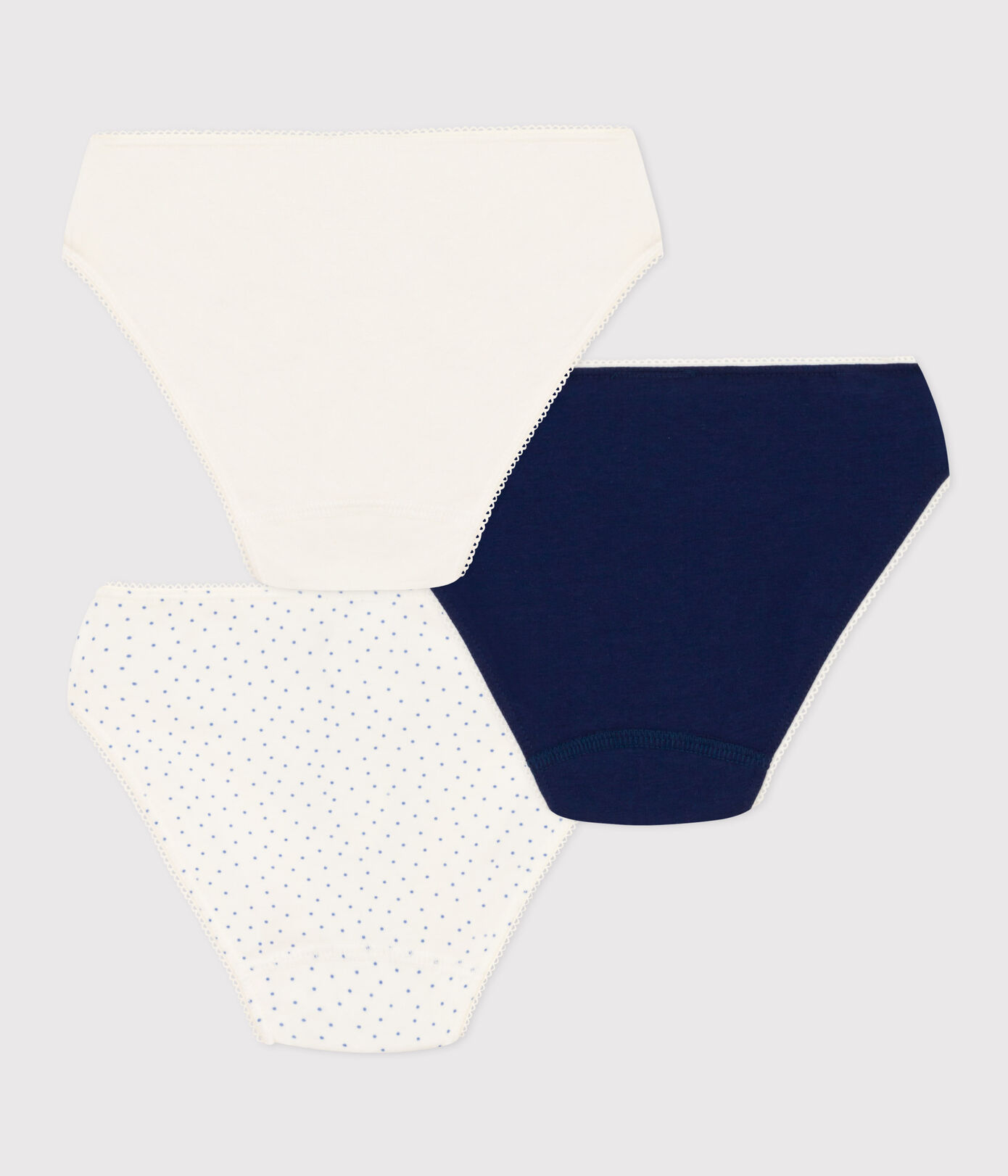 Lot de 3 culottes à pois en coton et élasthanne petite fille