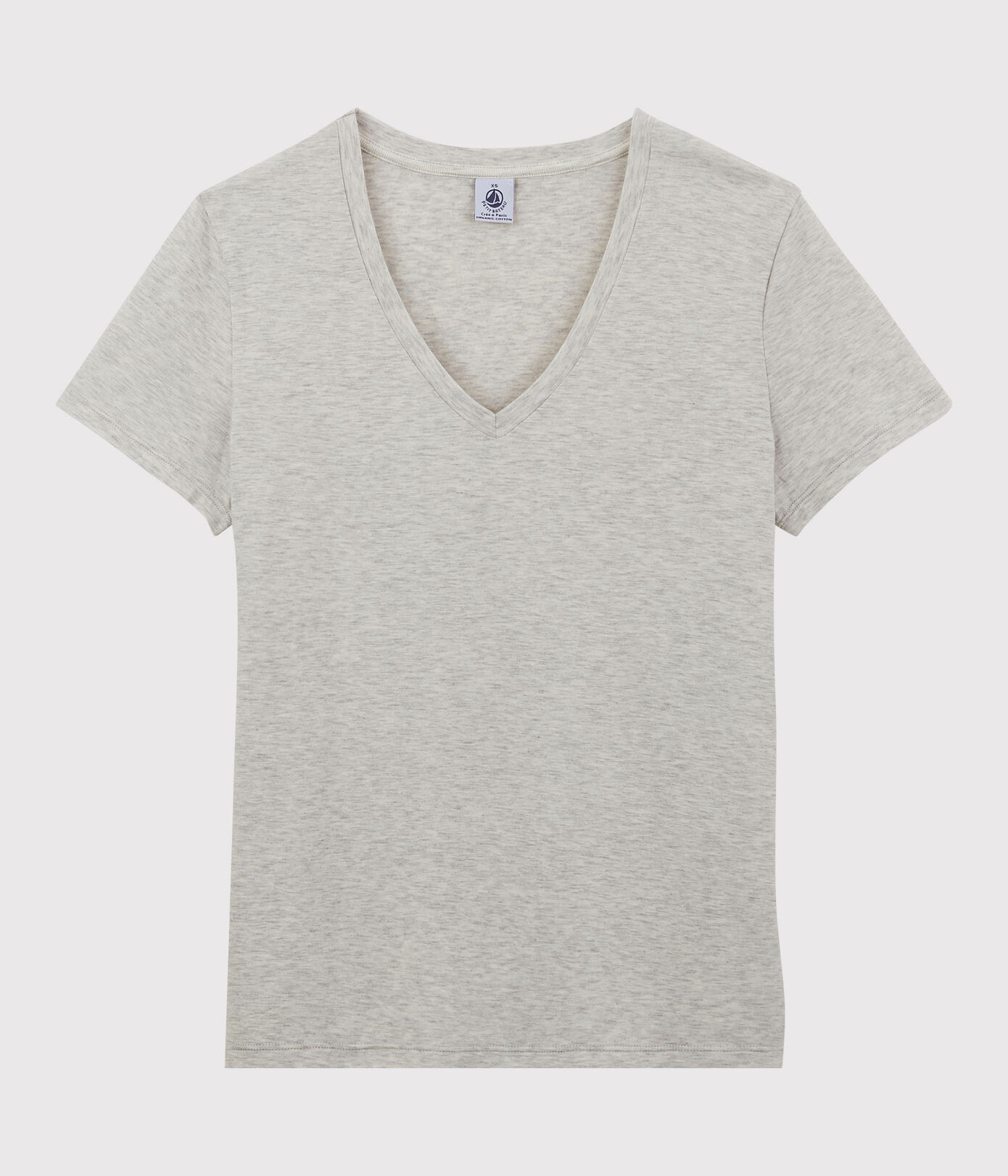 Tee-shirt LE DROIT col V en coton Femme