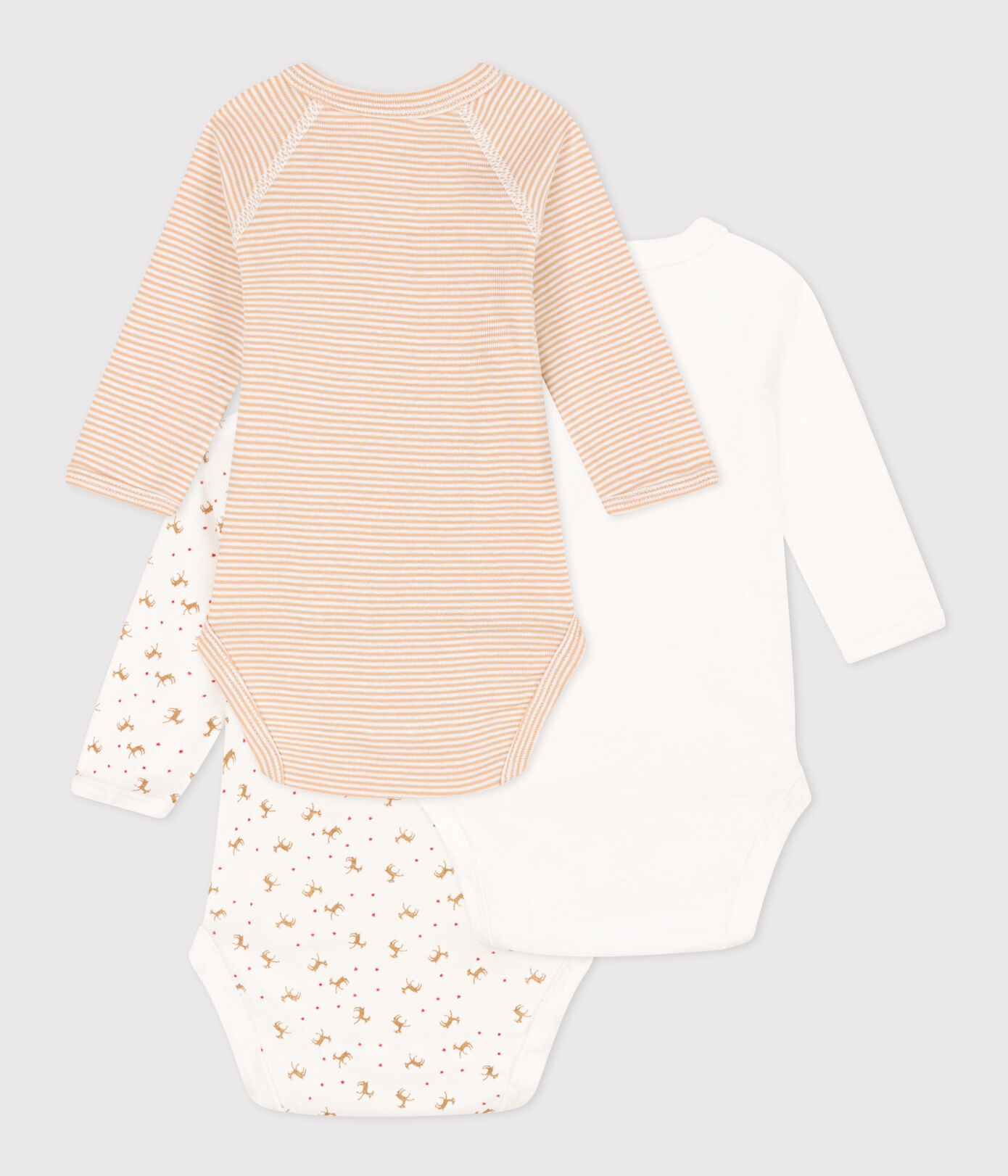 LOT DE 3 BODIES MANCHES LONGUES BB EN COTON