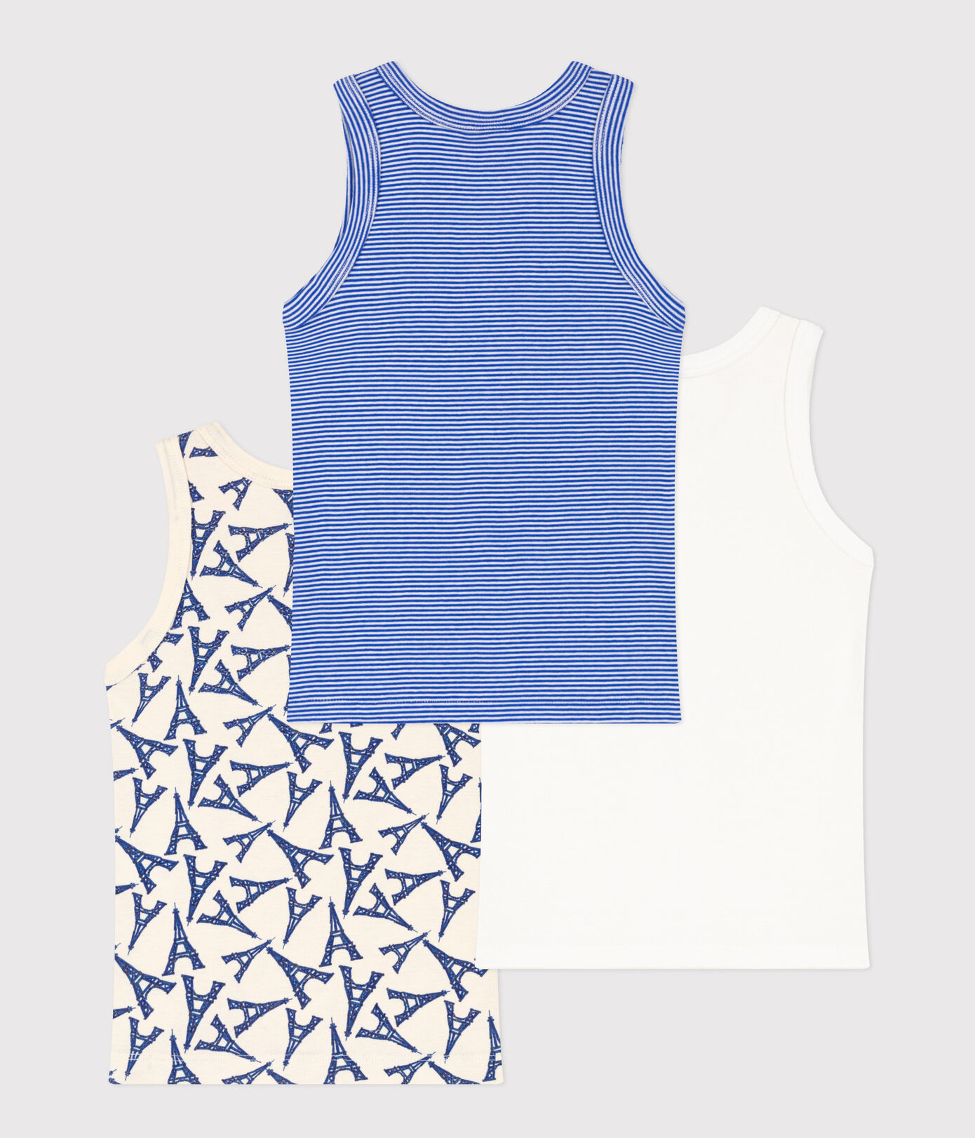 Lot de 3 débardeurs Paris en coton petit garon