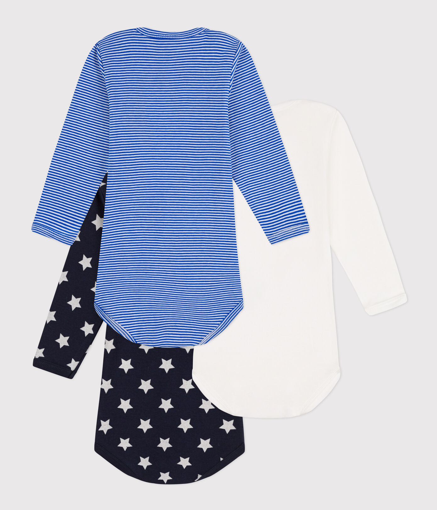 Lot de 3 bodies manches longues étoiles en coton