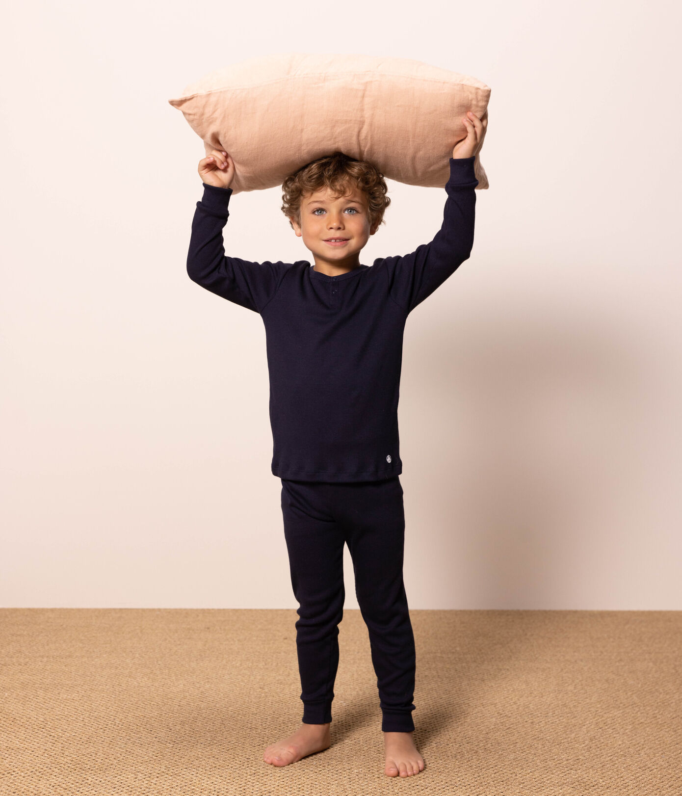 Pyjama uni en coton et lyocell petite fille/petit garon