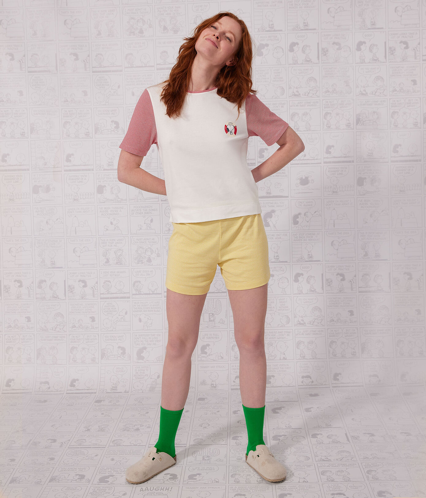 Pyjacourt Petit Bateau X Snoopy femme en coton