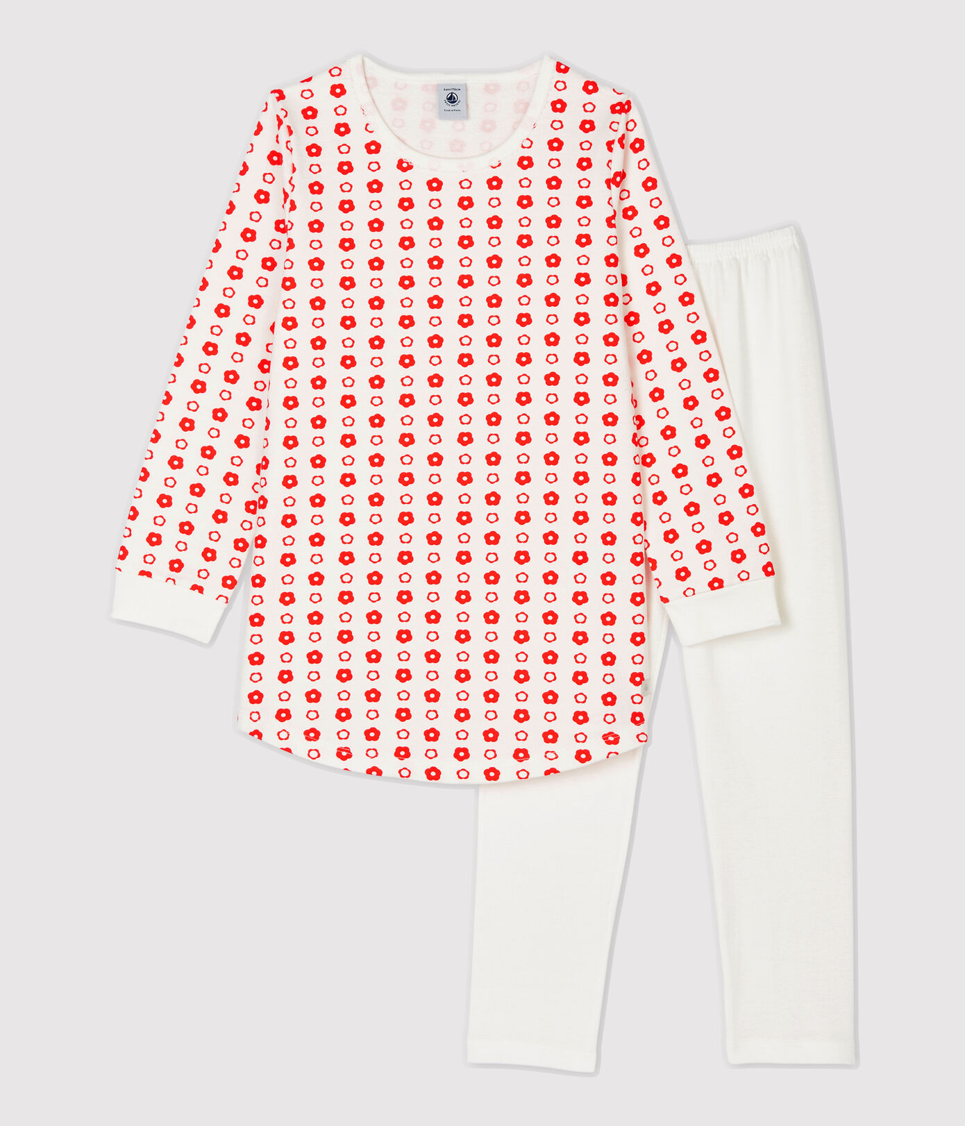 Chemise de nuit imprimé fleurs graphiques petite fille en molleton