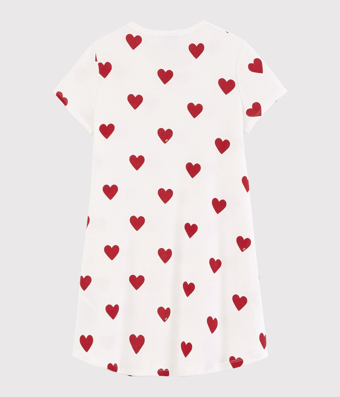 Chemise de nuit coeur petite fille en coton