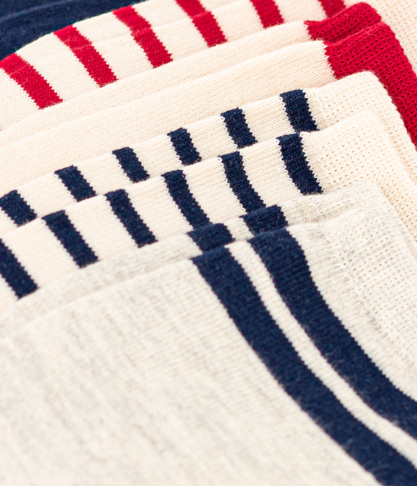 Lot de 5 paires de chaussettes bleu blanc rouge enfant garon-fille