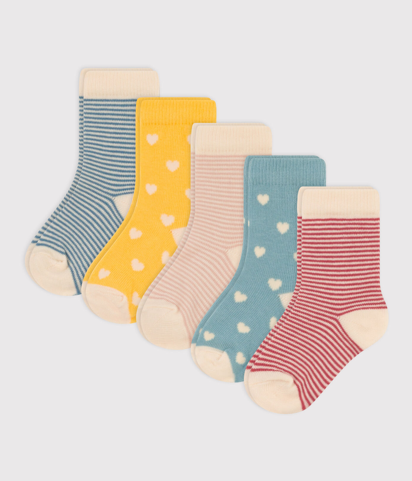 Lot de 5 paires de chaussettes curs en jersey de coton bébé