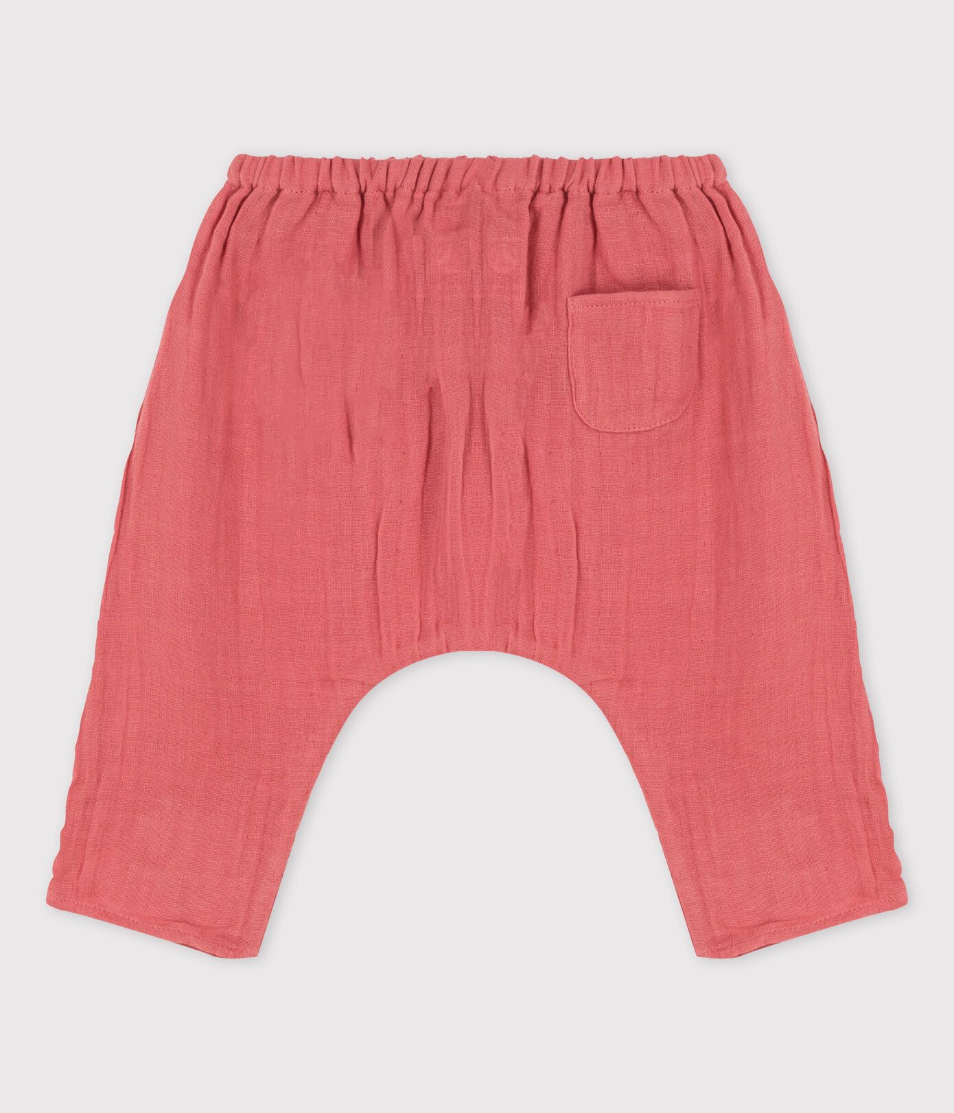 Pantalon sarouel uni en gaze de coton bio bébé