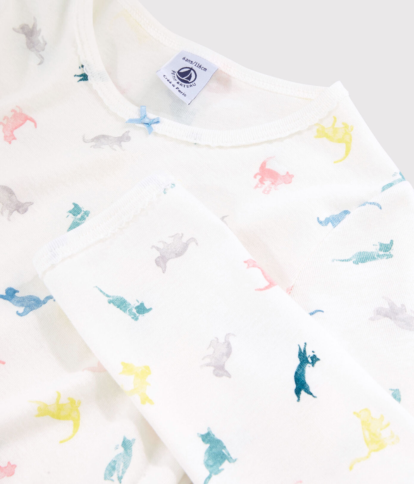 Pyjama imprimé chats petite fille en coton