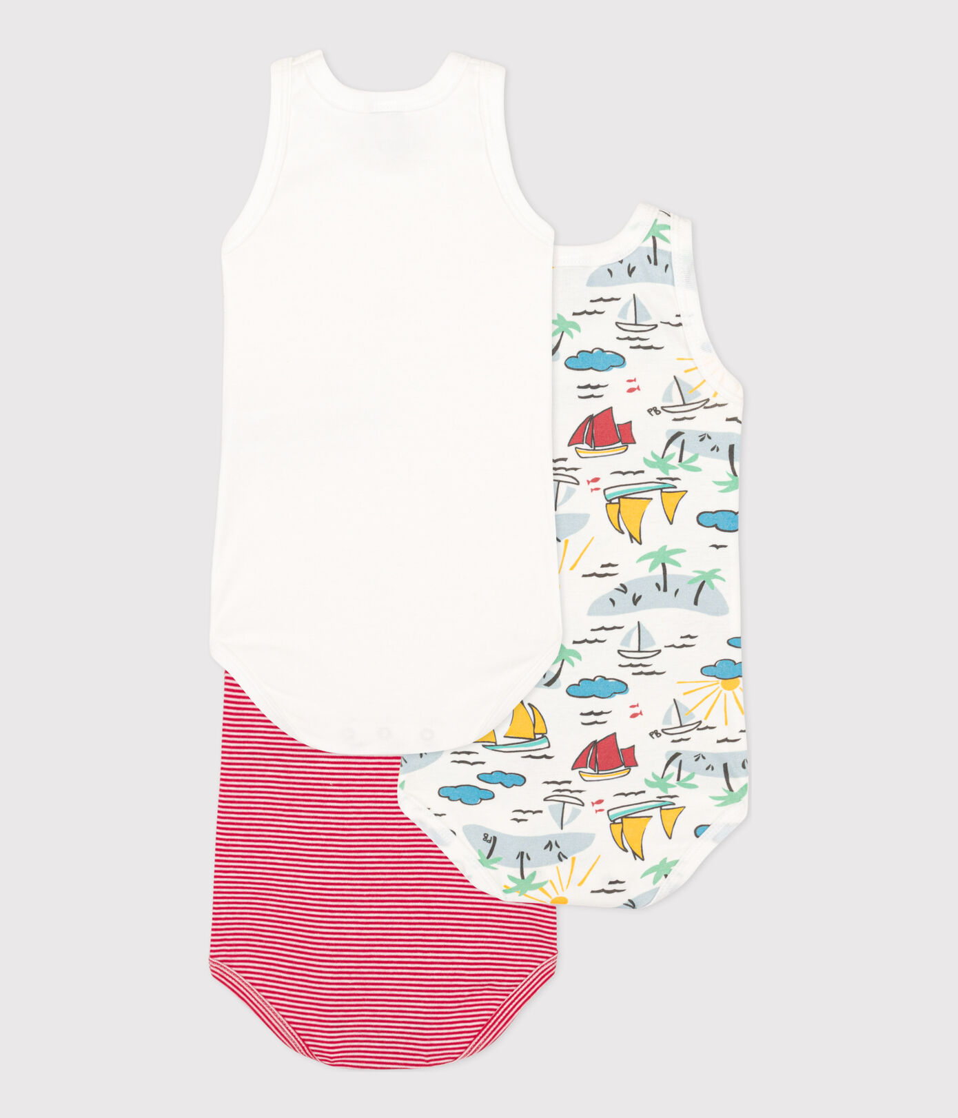 Lot de 3 bodies debardeurs explorateurs en coton