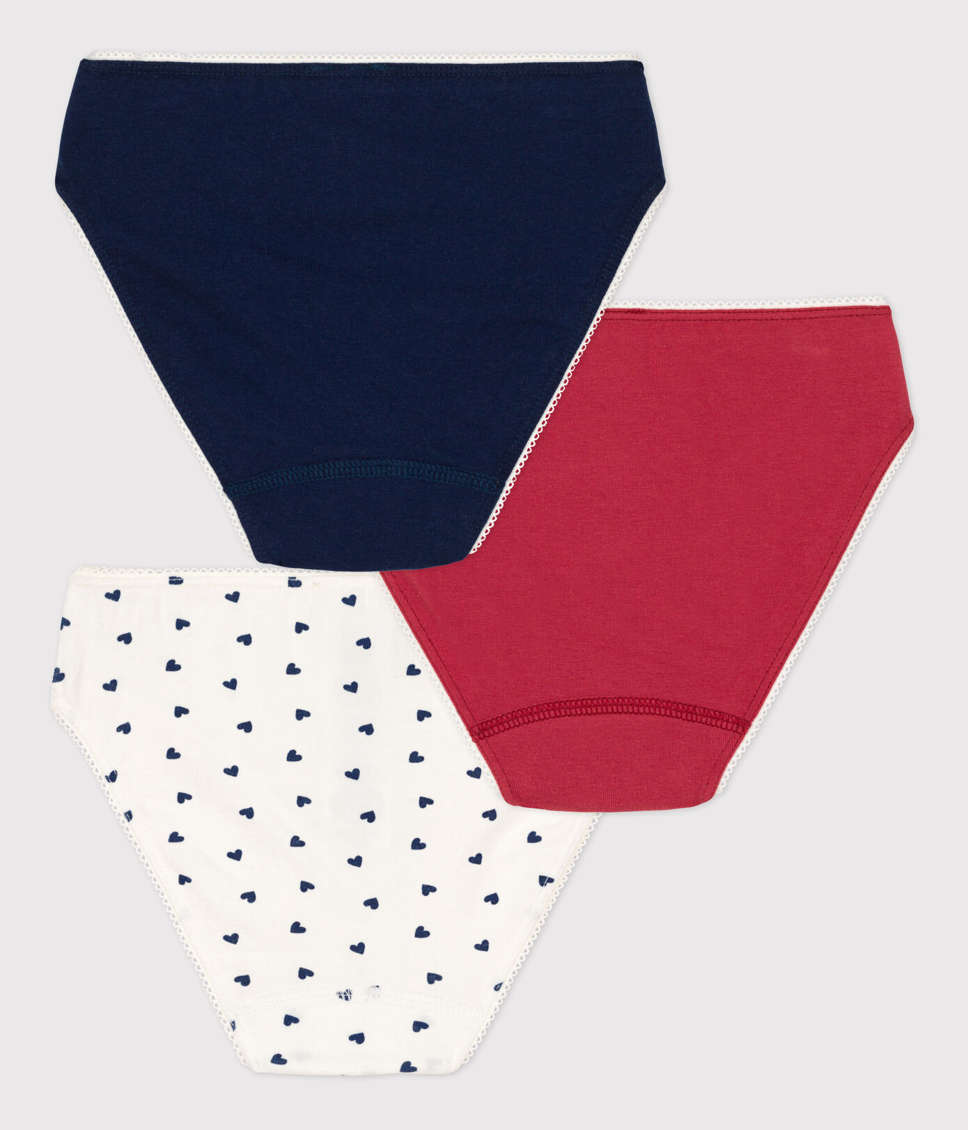 Lot de 3 culottes cur petite fille en coton et élasthanne