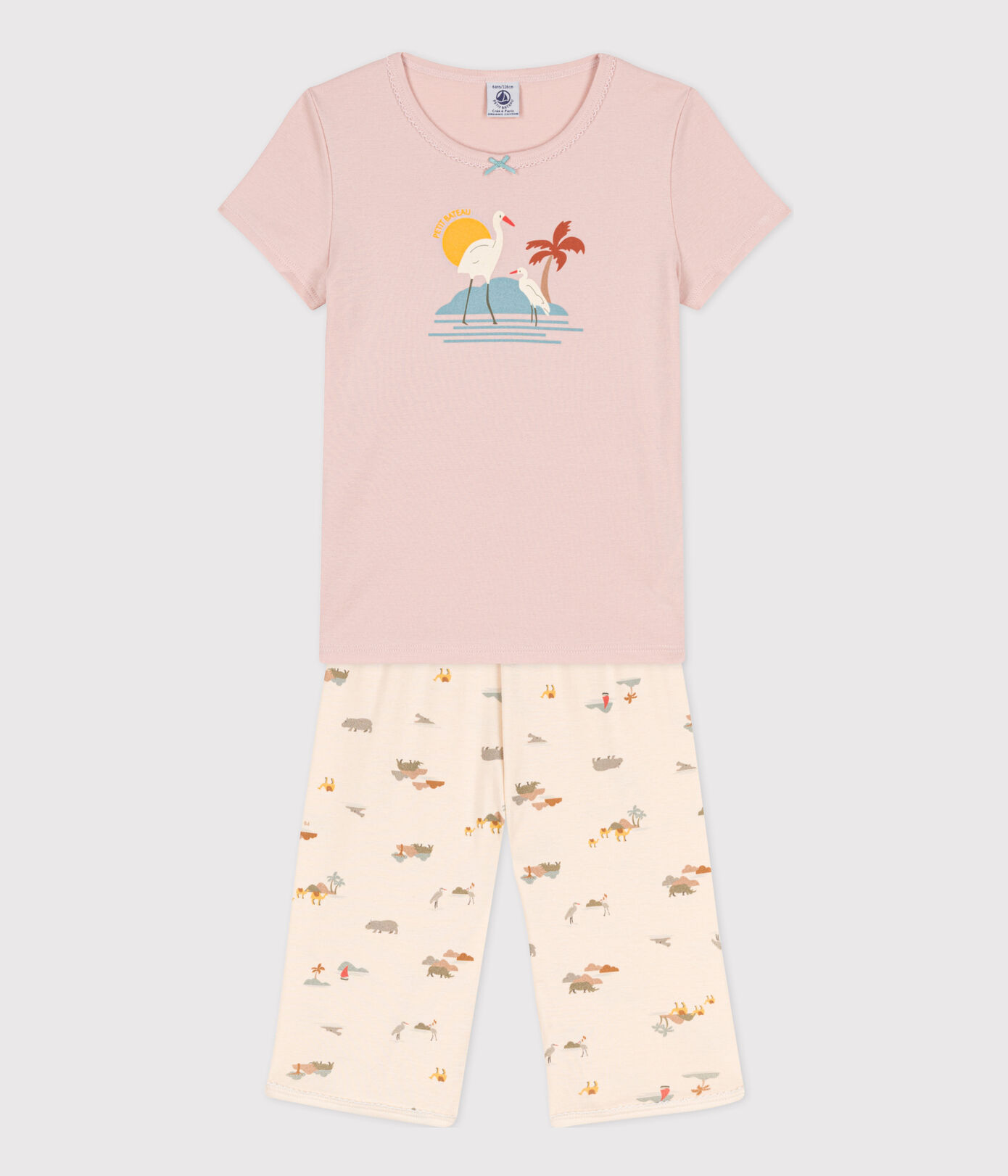 Pyjacourt animaux en coton petite fille