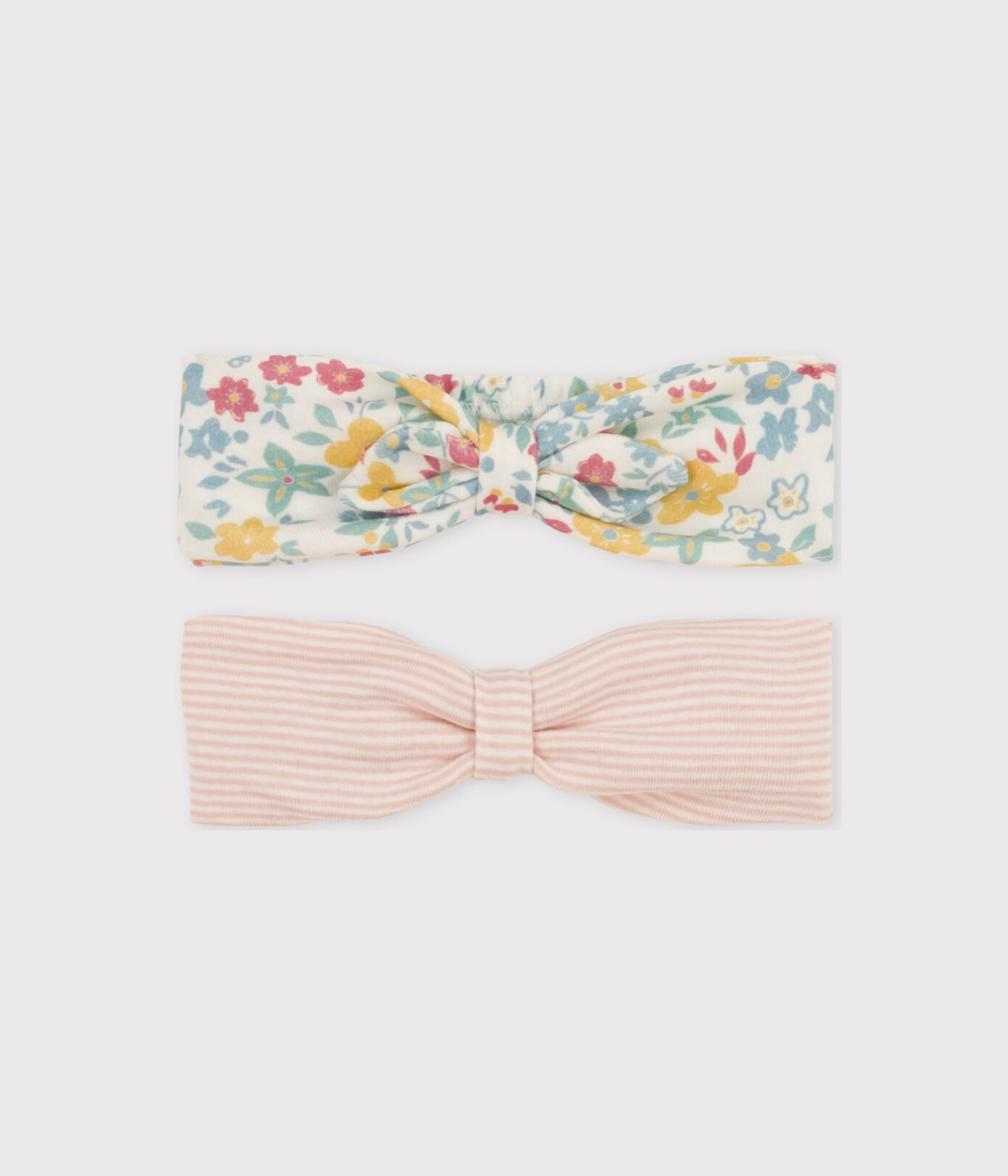 Lot de 2 bandeaux fleurs en coton bébé