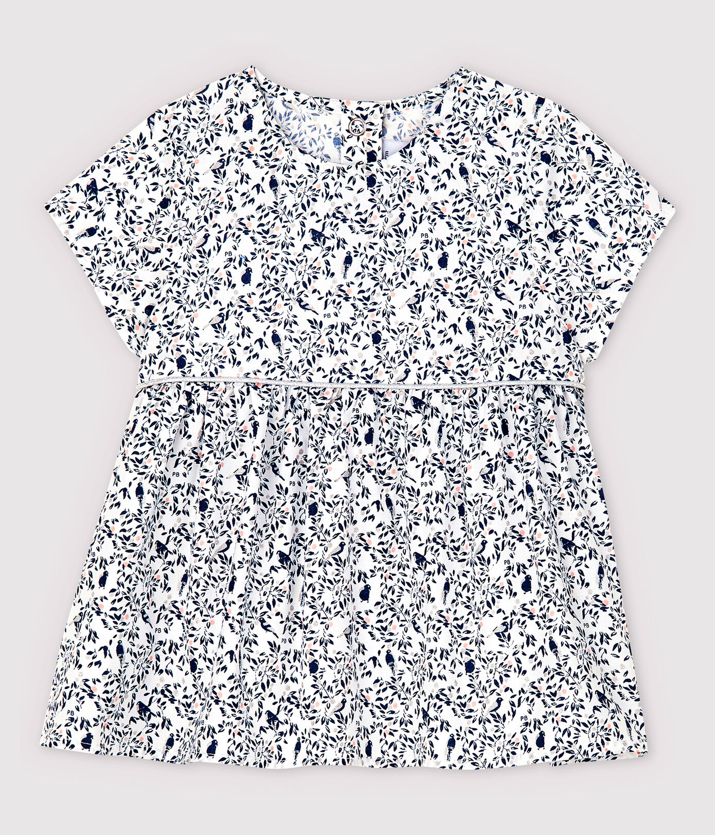 Blouse manches courtes en popeline bébé fille