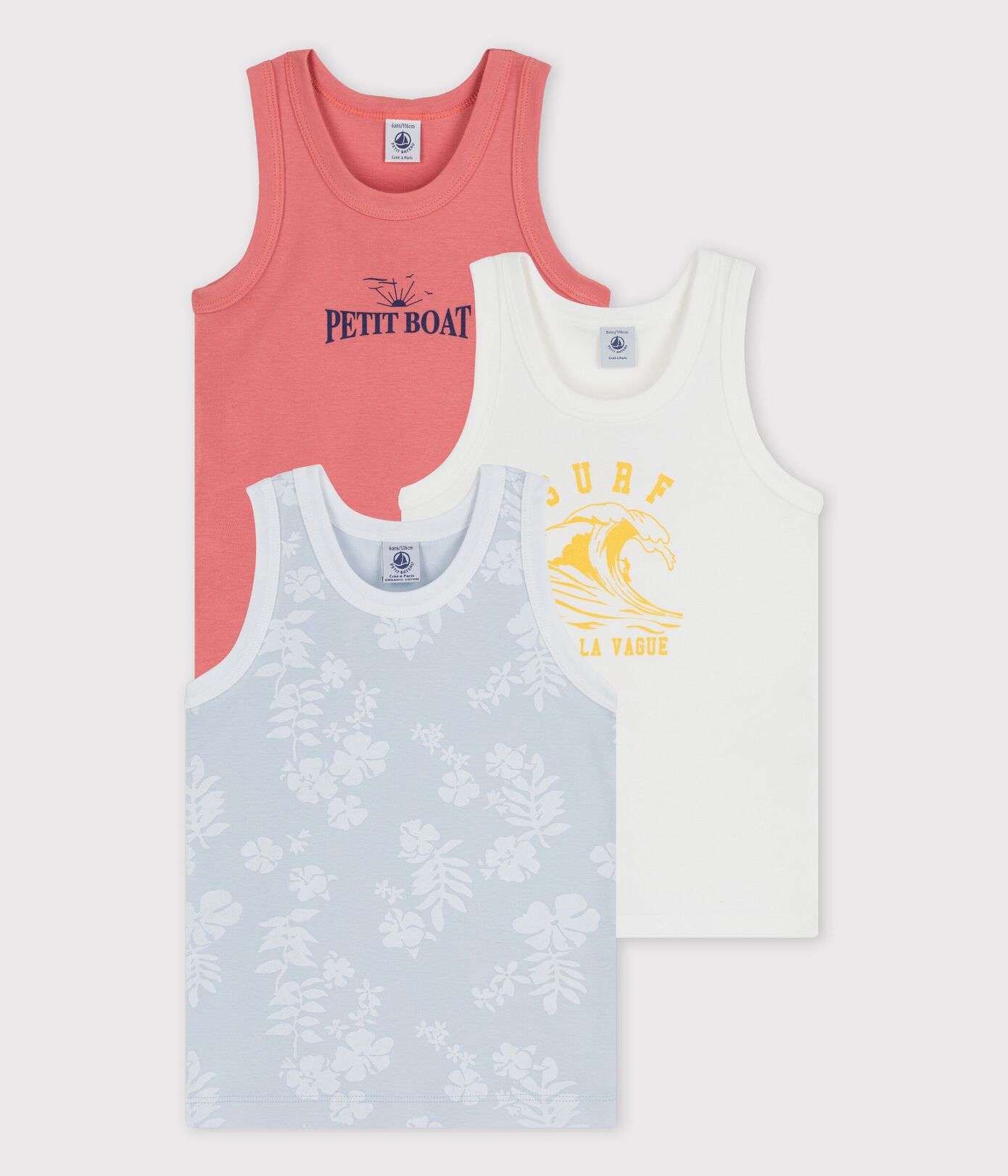Lot de 3 débardeurs Hawa petit garon en coton