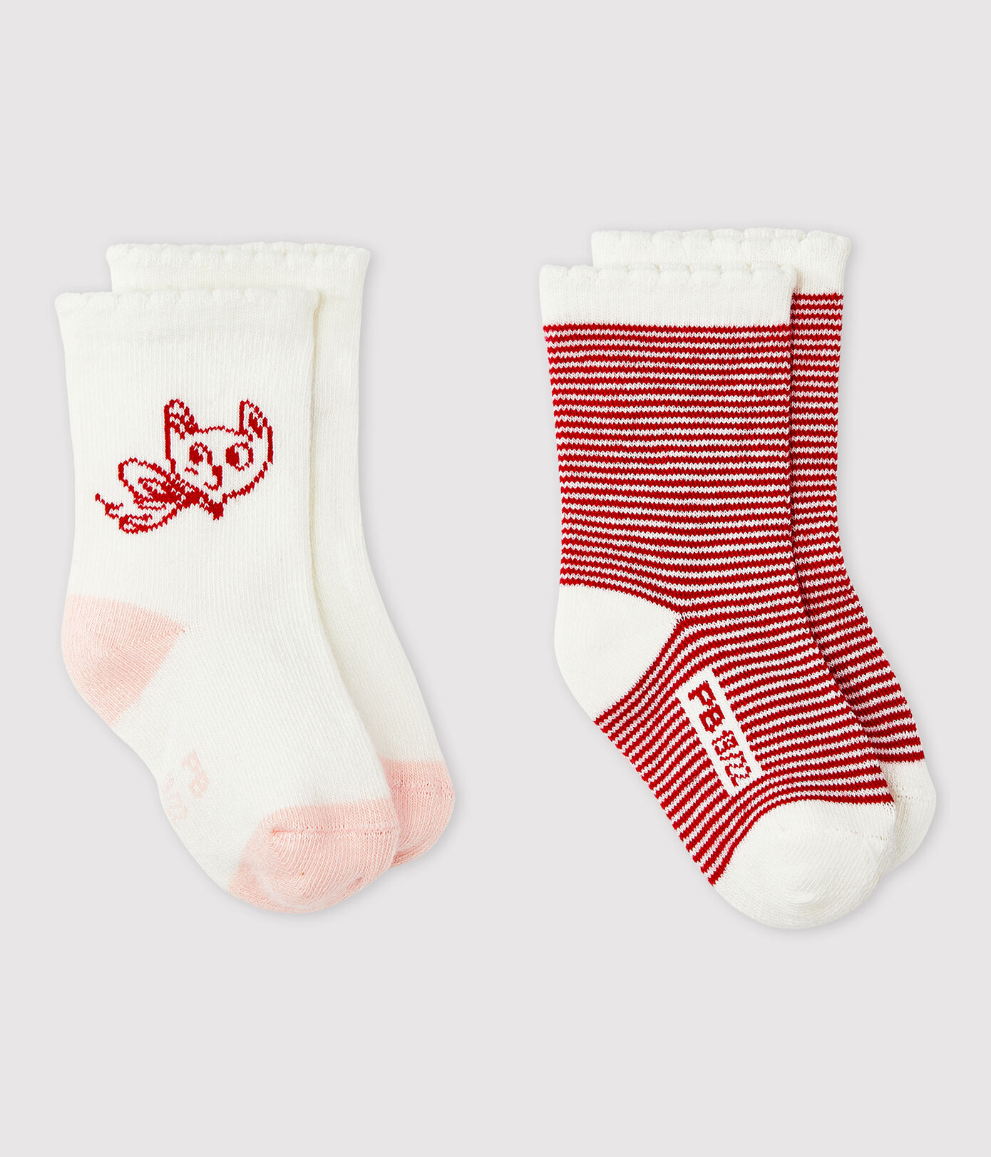 Lot de 2 chaussettes à motif bébé fille