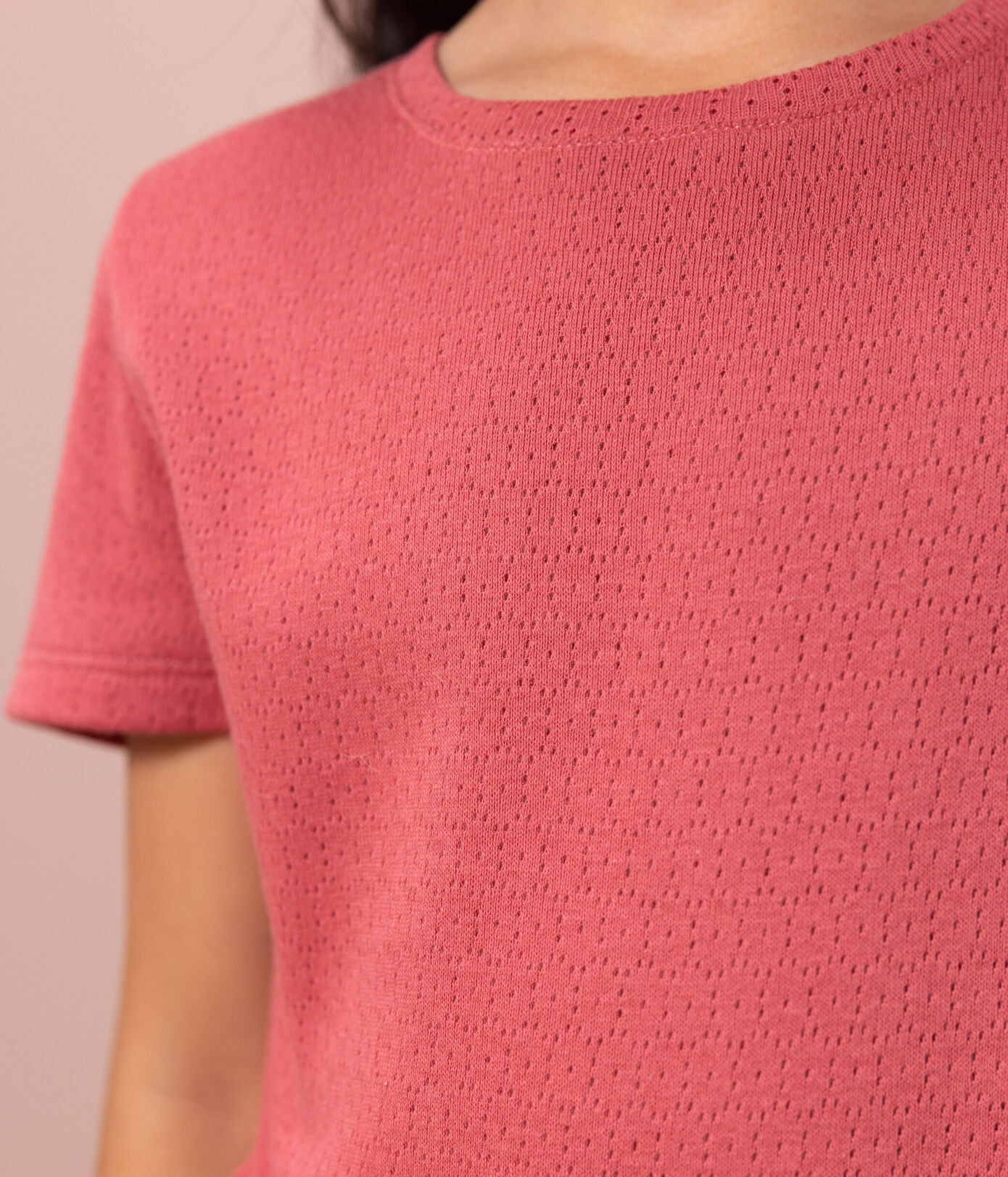 Pyjacourt uni en coton ajouré petite fille