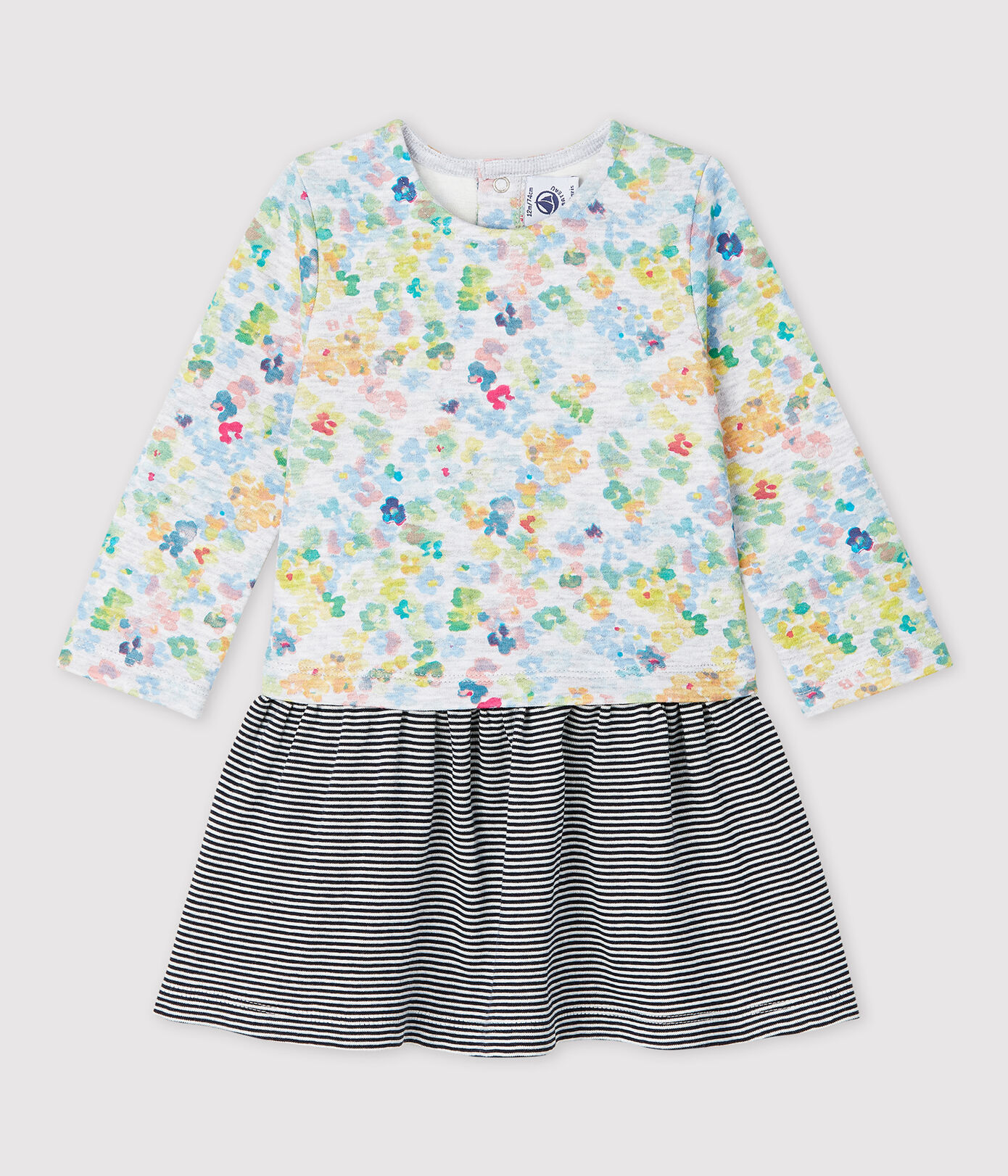 Robe manches longues en jersey bébé fille