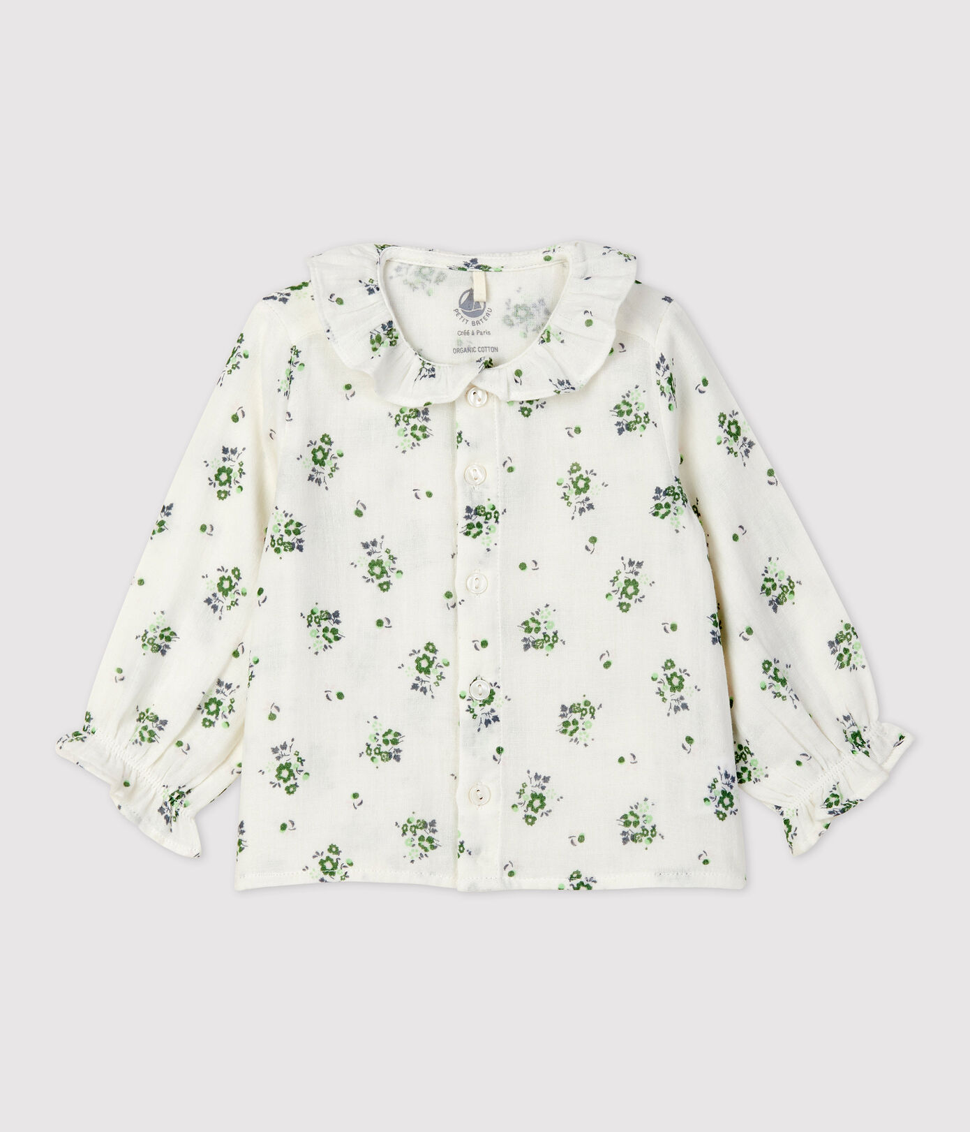 Blouse imprimé fleuri en gaze de coton bio bébé
